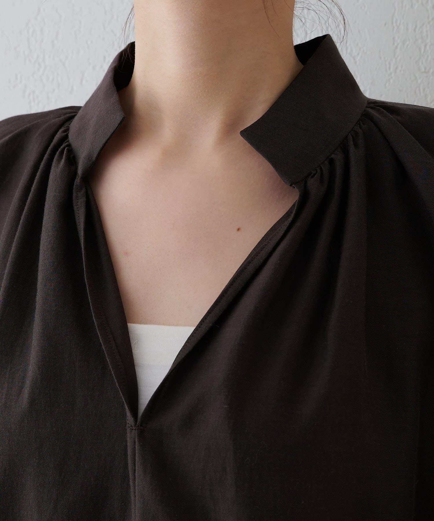 Drawing Numbers(ドローイングナンバーズ) コットンキュプラビエラスキッパーブラウス