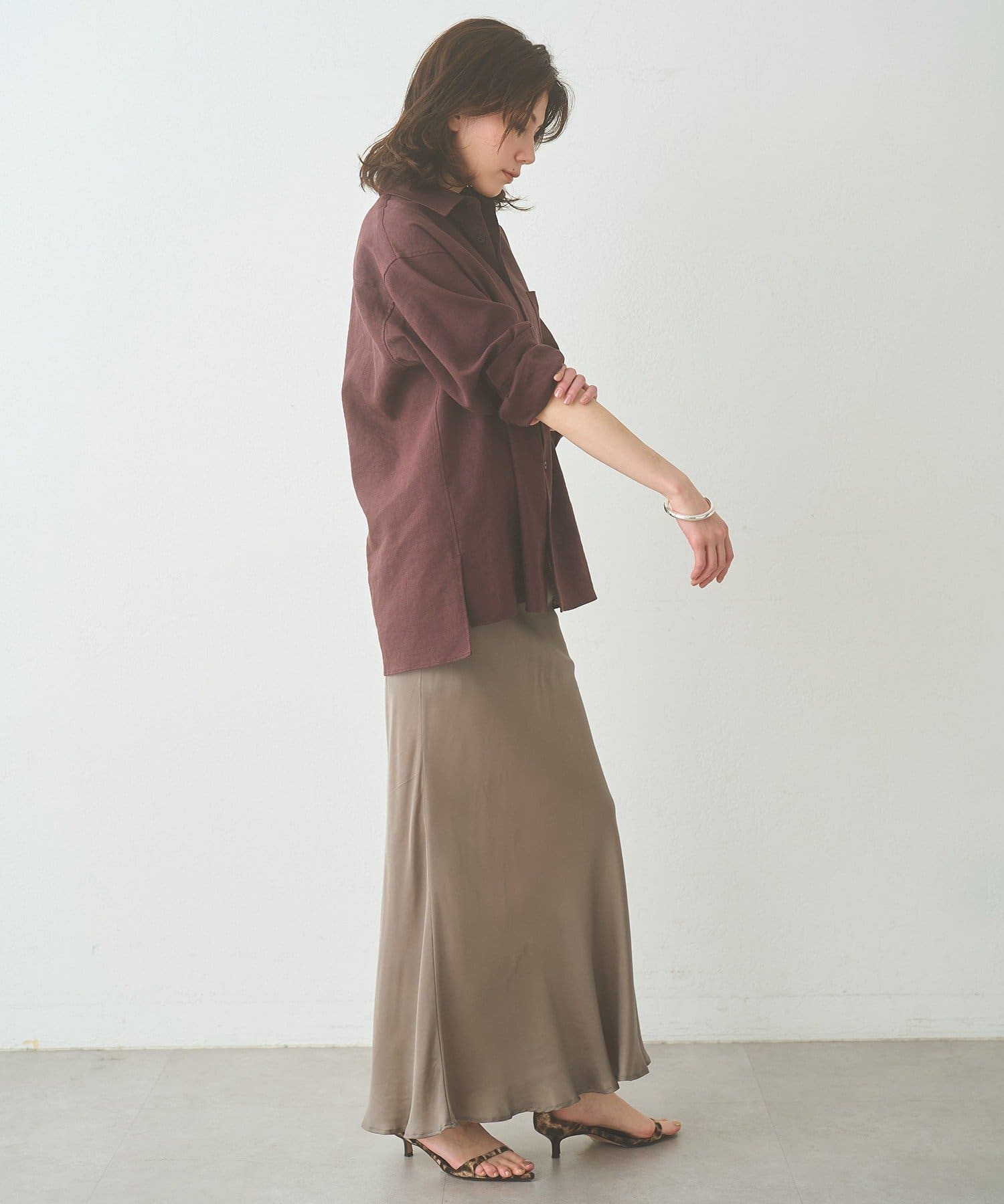 Drawing Numbers(ドローイングナンバーズ) ストレッチリネンプレーンシャツ