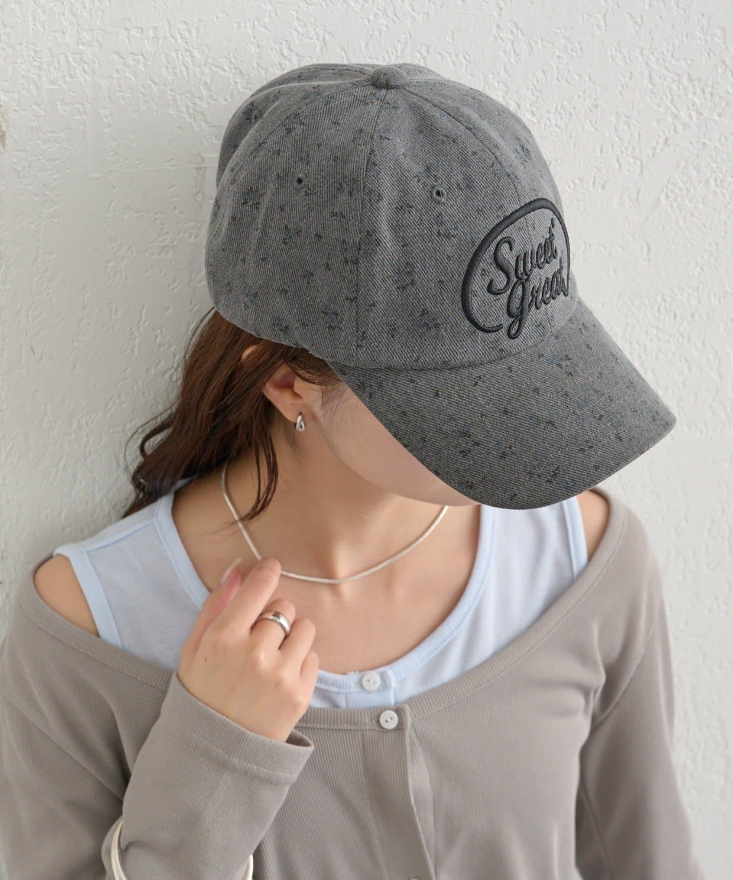 mystic(ミスティック) フラワー刺繍キャップ