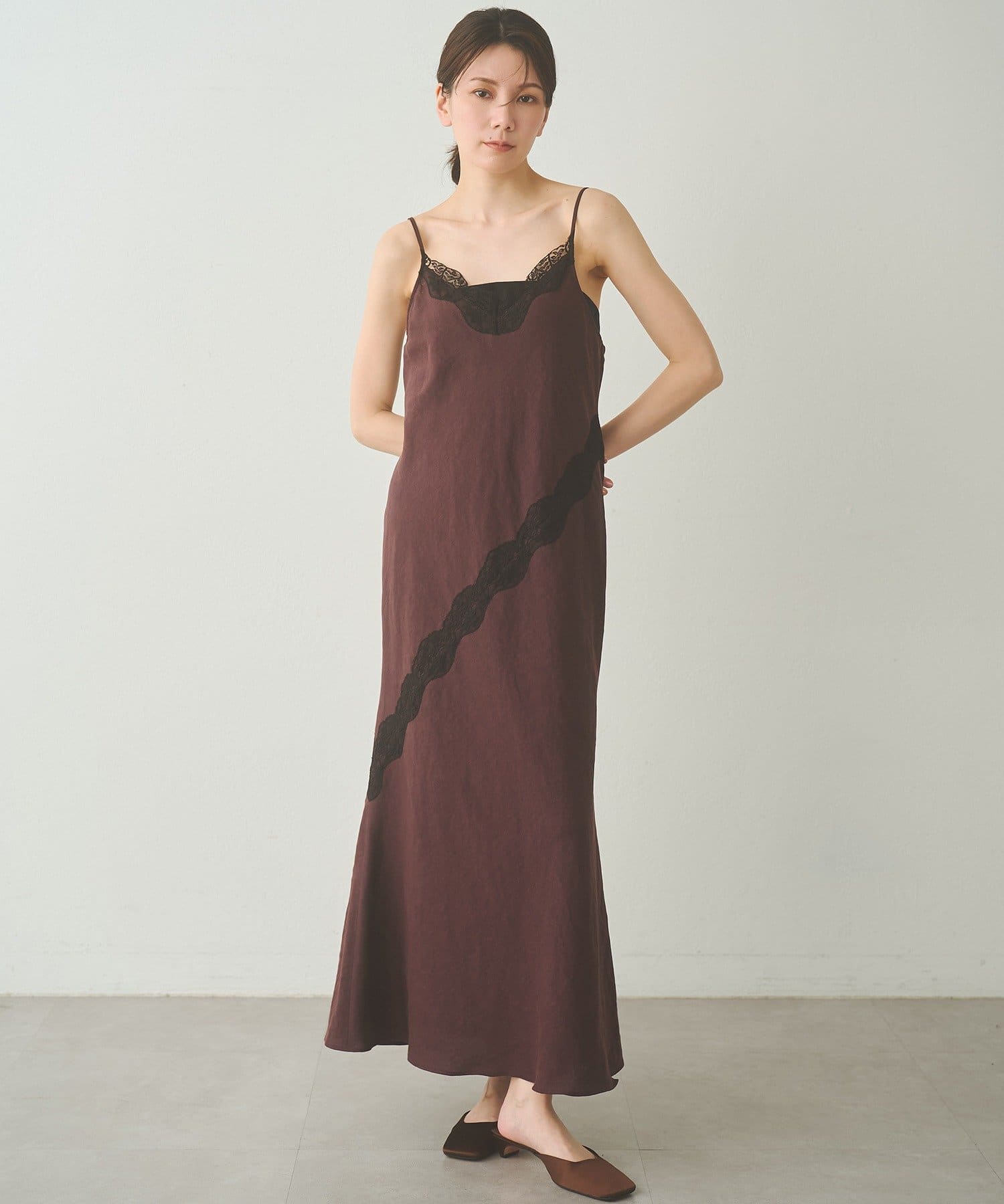 Drawing Numbers(ドローイングナンバーズ) ストレッチリネンレースワンピース