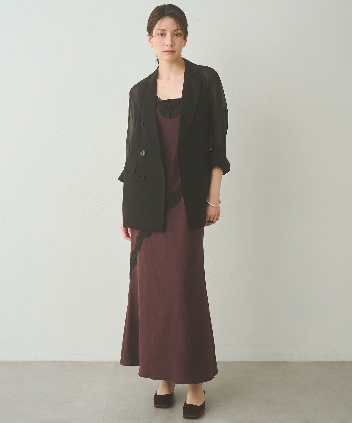 Drawing Numbers(ドローイングナンバーズ) ストレッチリネンレースワンピース