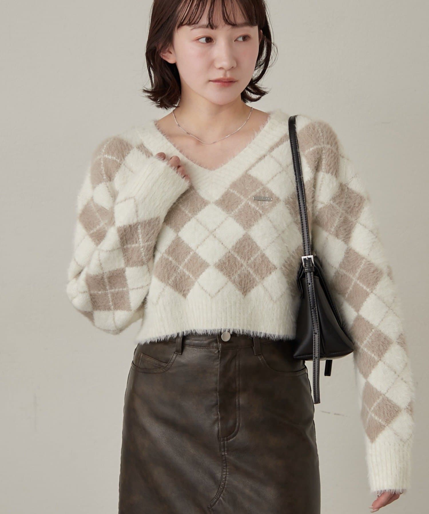 mline(エムライン) [mline]アーガイル ショートニット