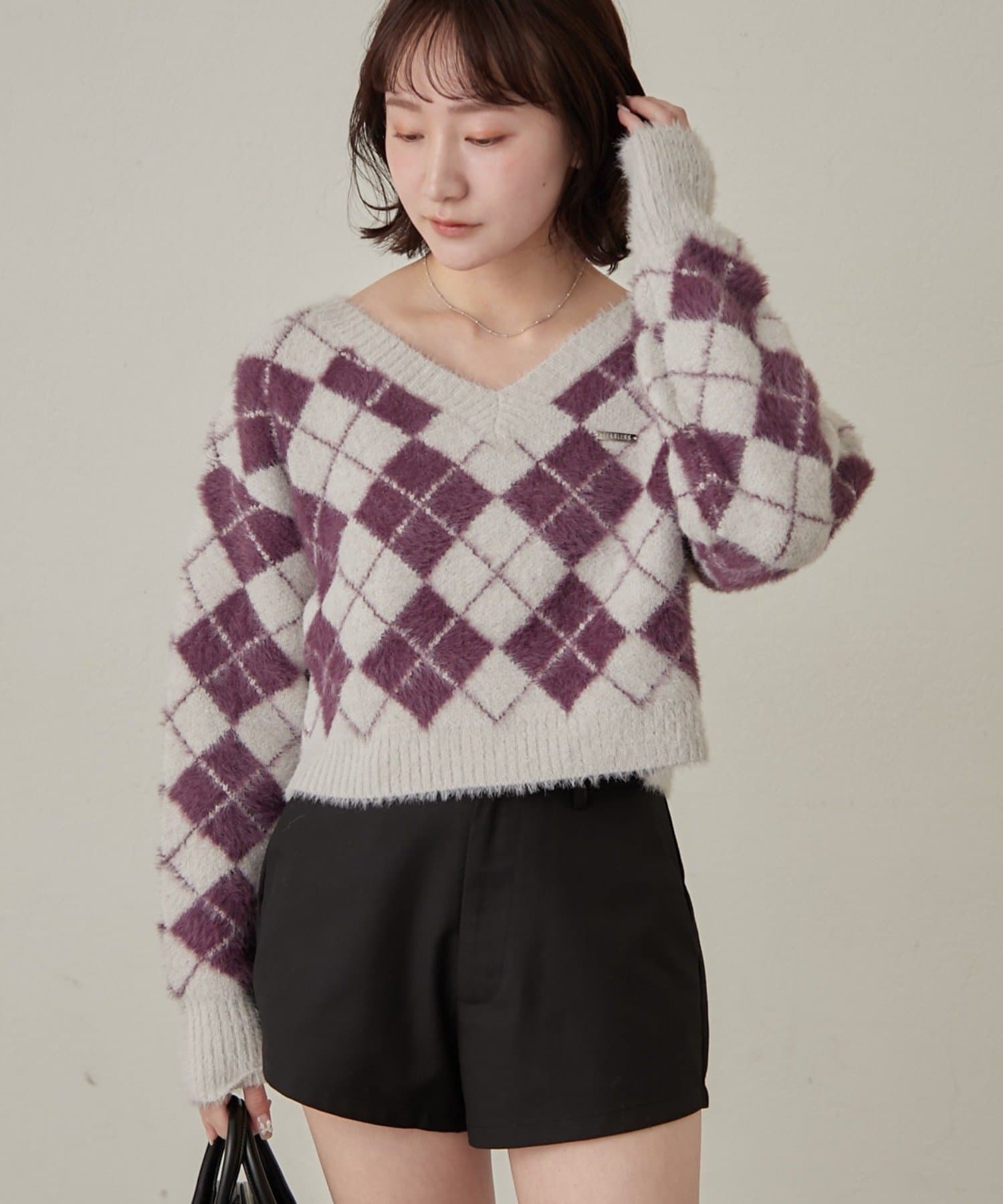 mline(エムライン) [mline]アーガイル ショートニット