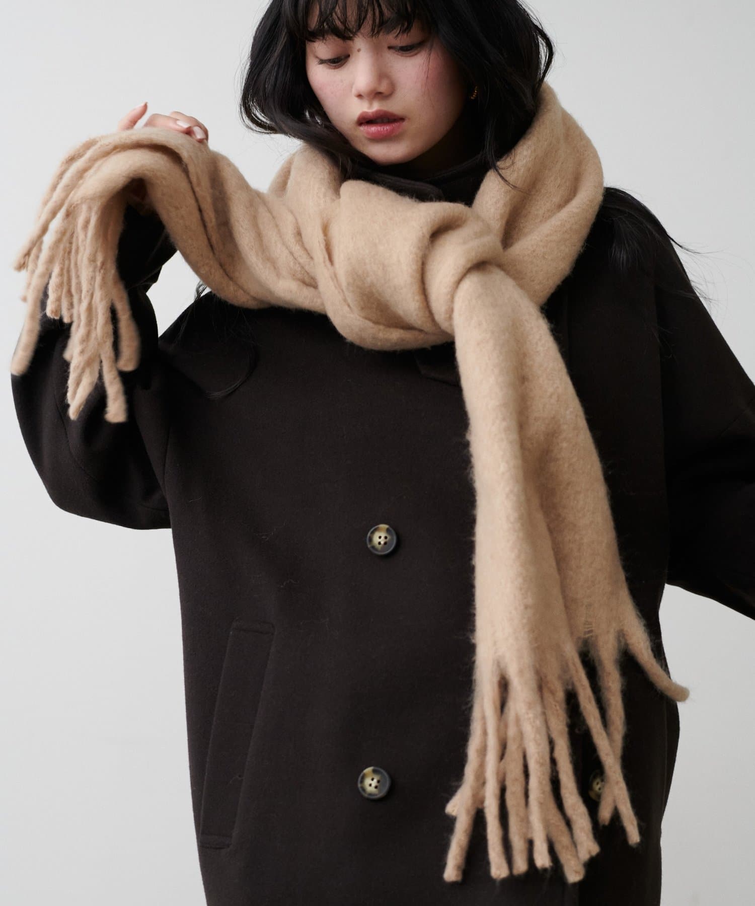 LARUTA(ラルータ) ウール混ブークレーマフラー