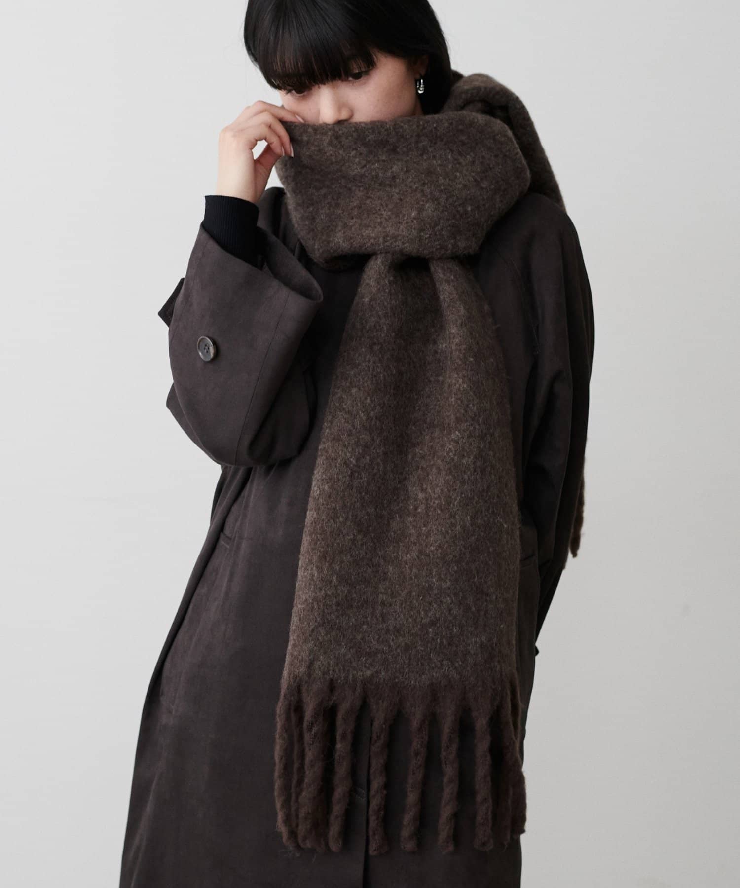 LARUTA(ラルータ) ウール混ブークレーマフラー