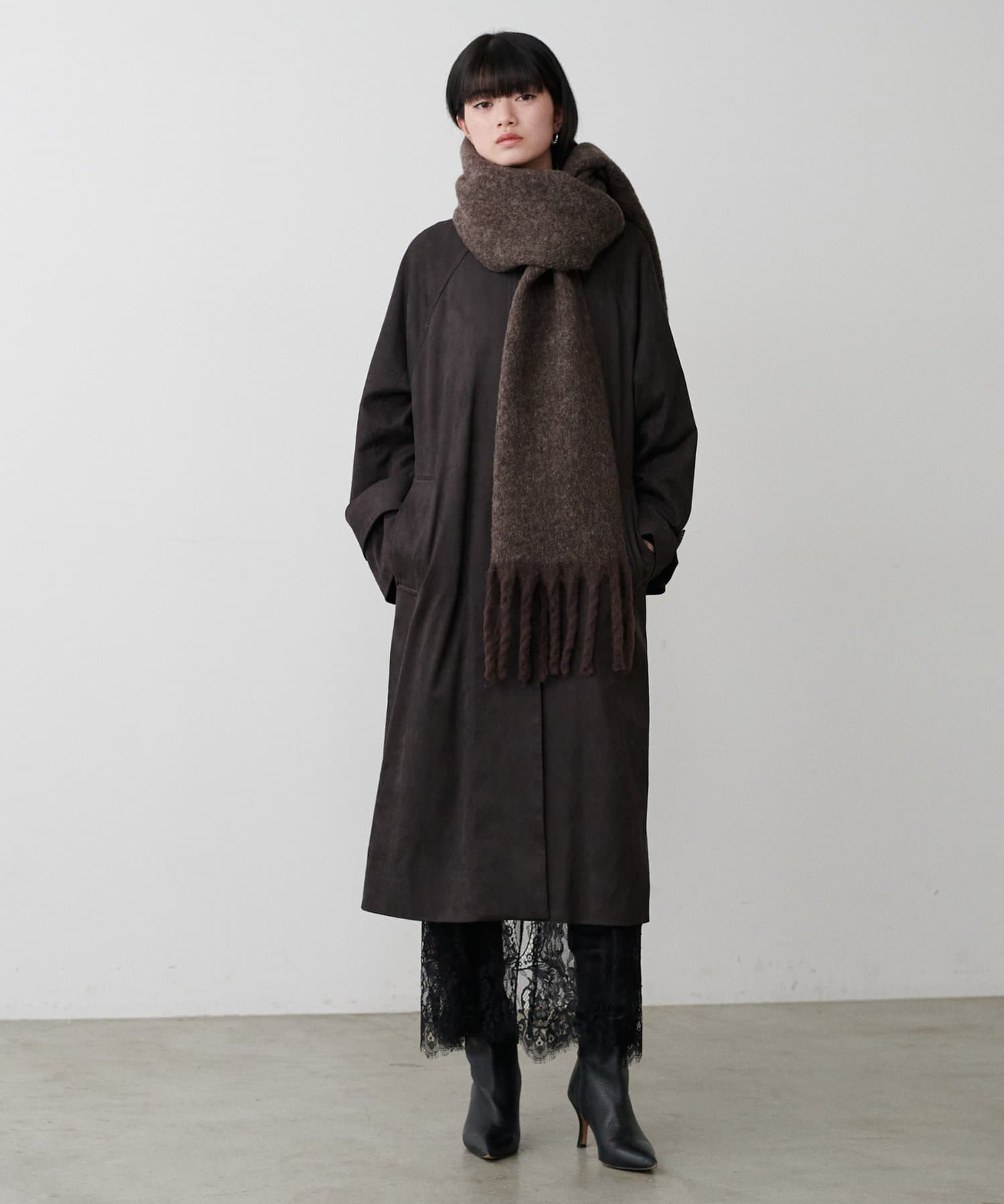 LARUTA(ラルータ) ウール混ブークレーマフラー