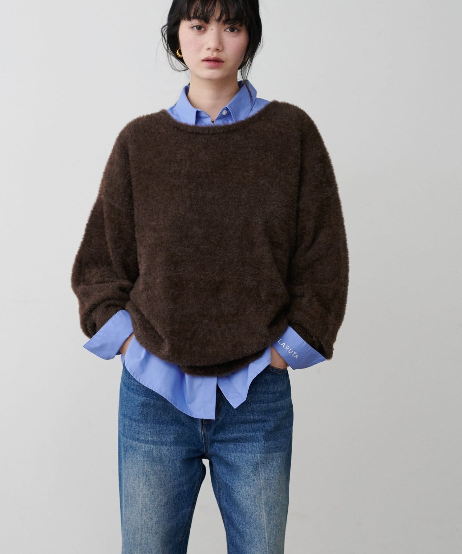 LARUTA(ラルータ) ミニフェザーふわふわニットプルオーバー