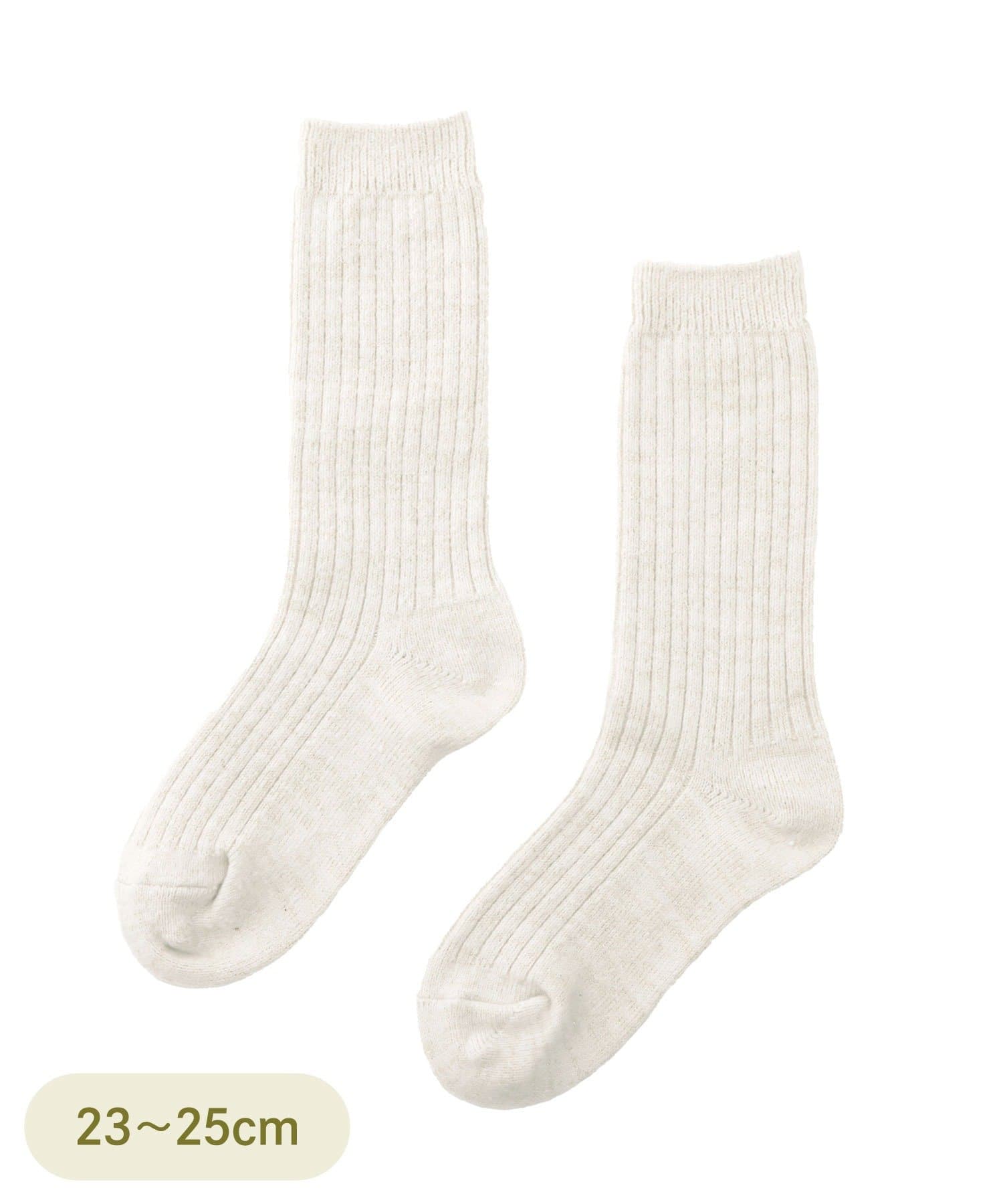 3COINS(スリーコインズ) ラメリブクルーソックス