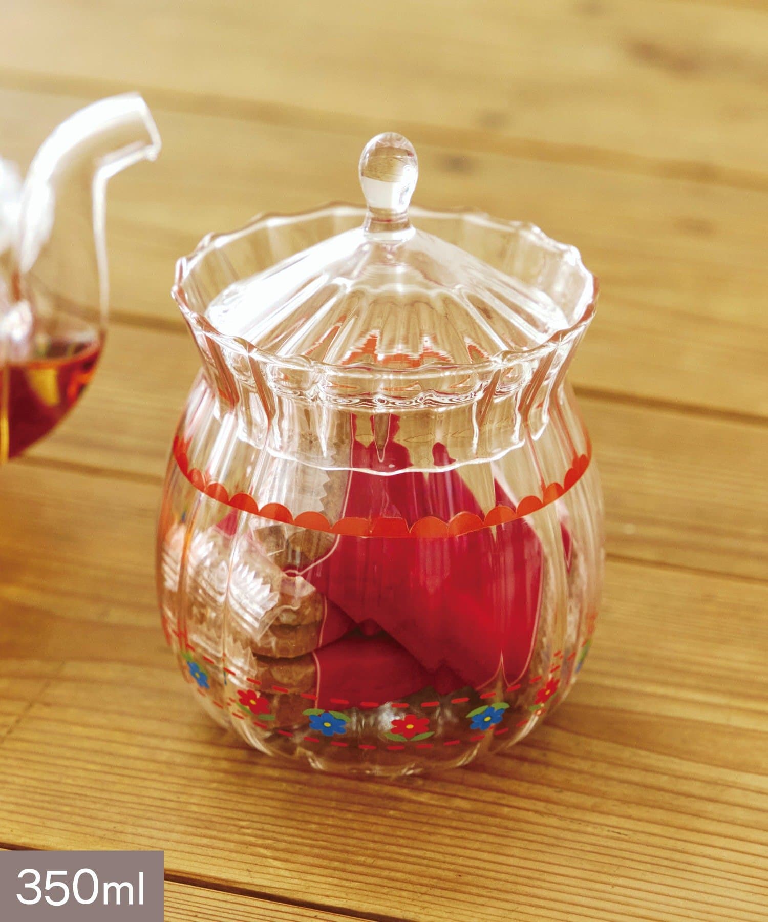 salut!(サリュ) レトロフラワーガラスキャニスター：350ml