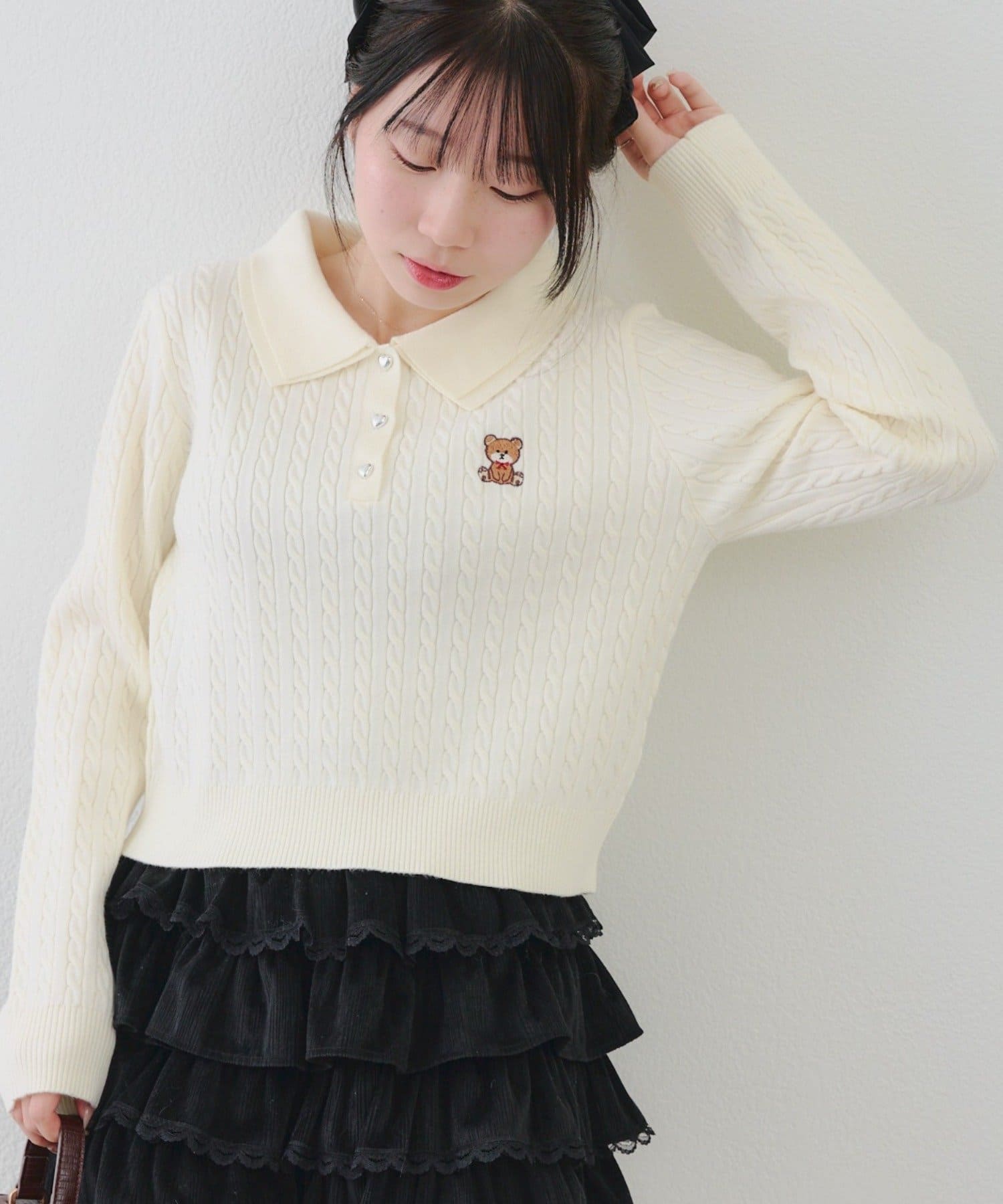 NICE CLAUP / OLIVE des OLIVE OUTLET(ナイスクラップ  / オリーブ デ オリーブ アウトレット) 【RMAF】くまさんケーブルポロニット