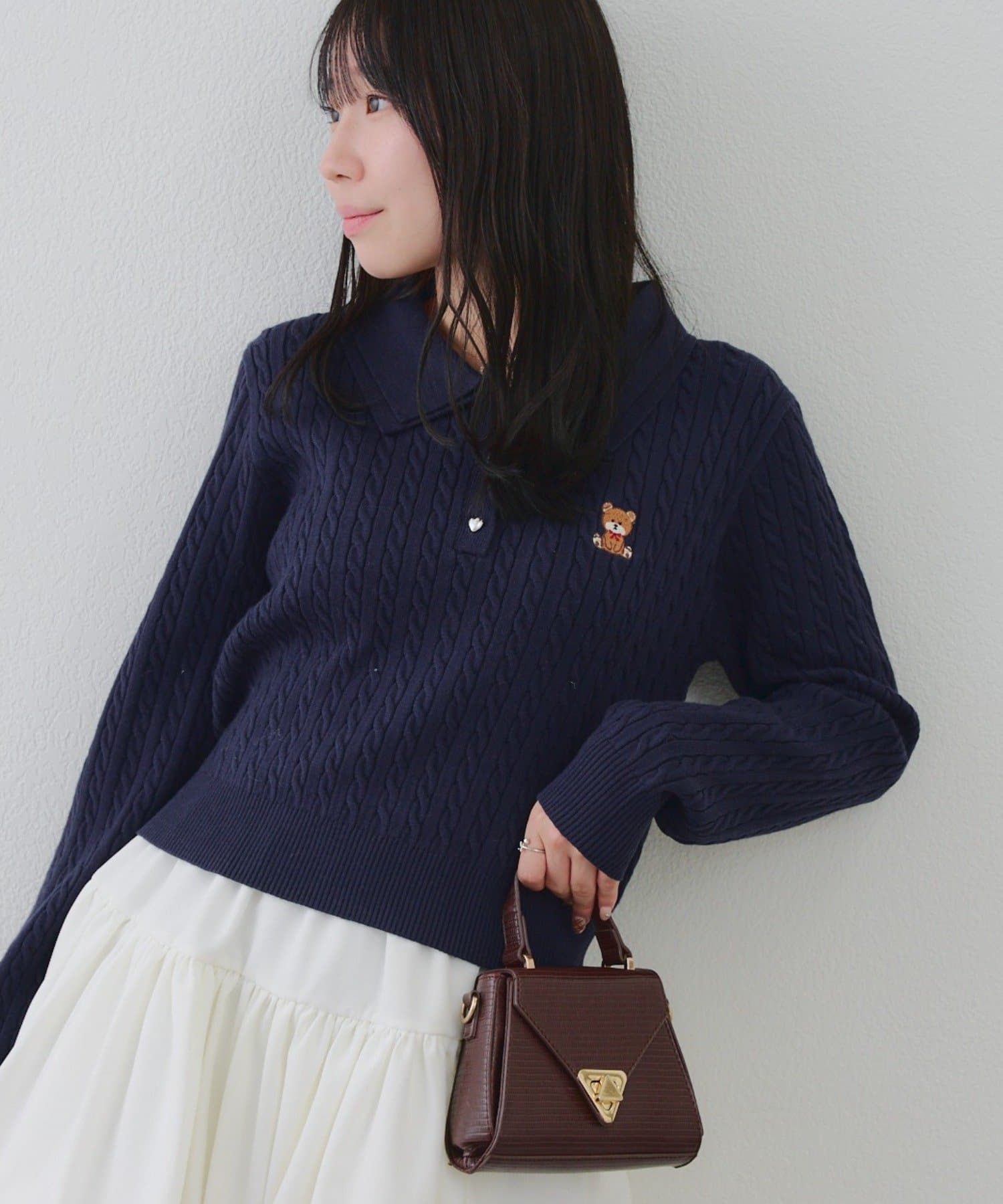 NICE CLAUP / OLIVE des OLIVE OUTLET(ナイスクラップ  / オリーブ デ オリーブ アウトレット) 【RMAF】くまさんケーブルポロニット