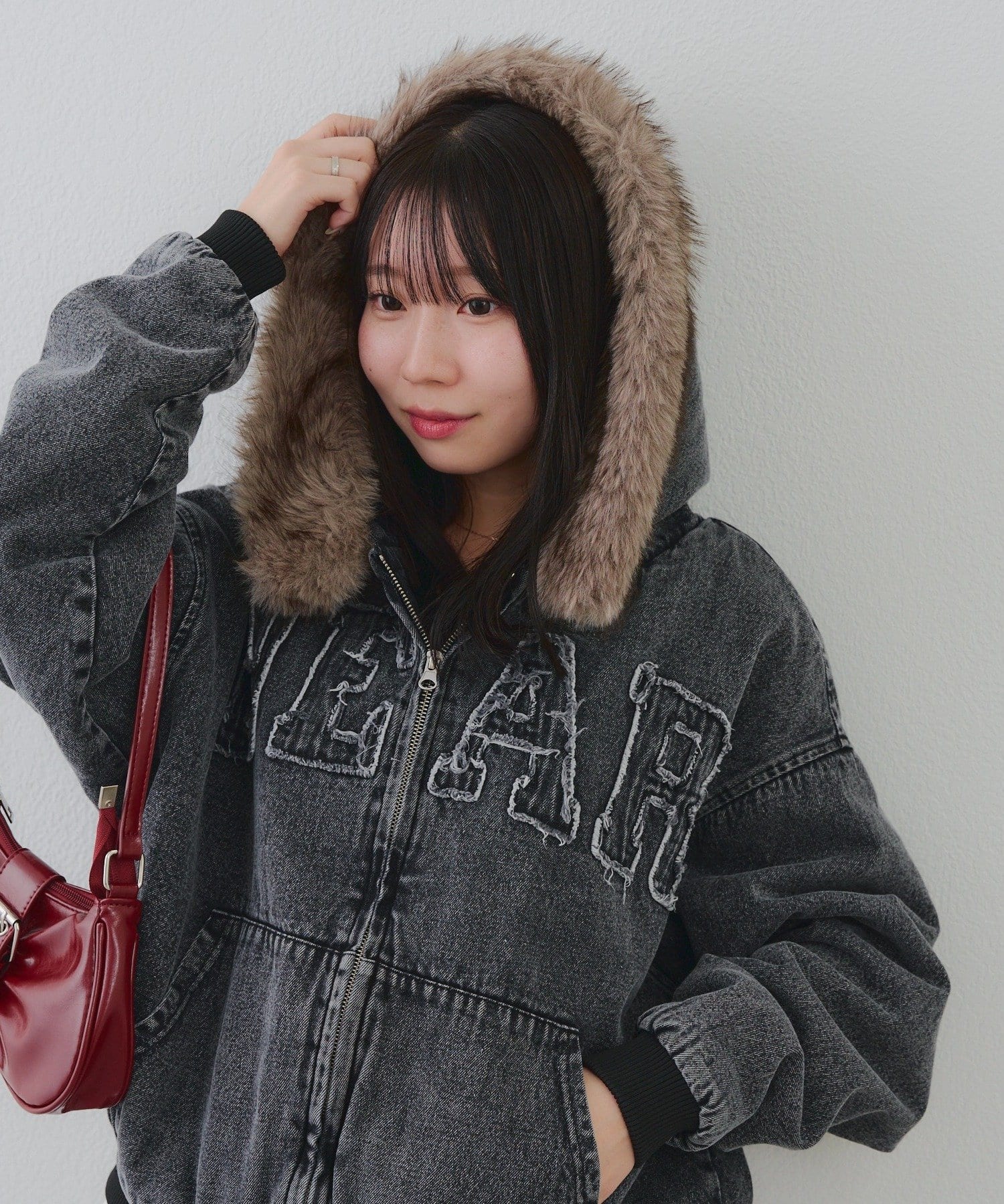 NICE CLAUP / OLIVE des OLIVE OUTLET(ナイスクラップ  / オリーブ デ オリーブ アウトレット) スタッフ注目アイテム☆【RMAF】丈違いファー付フードブルゾン