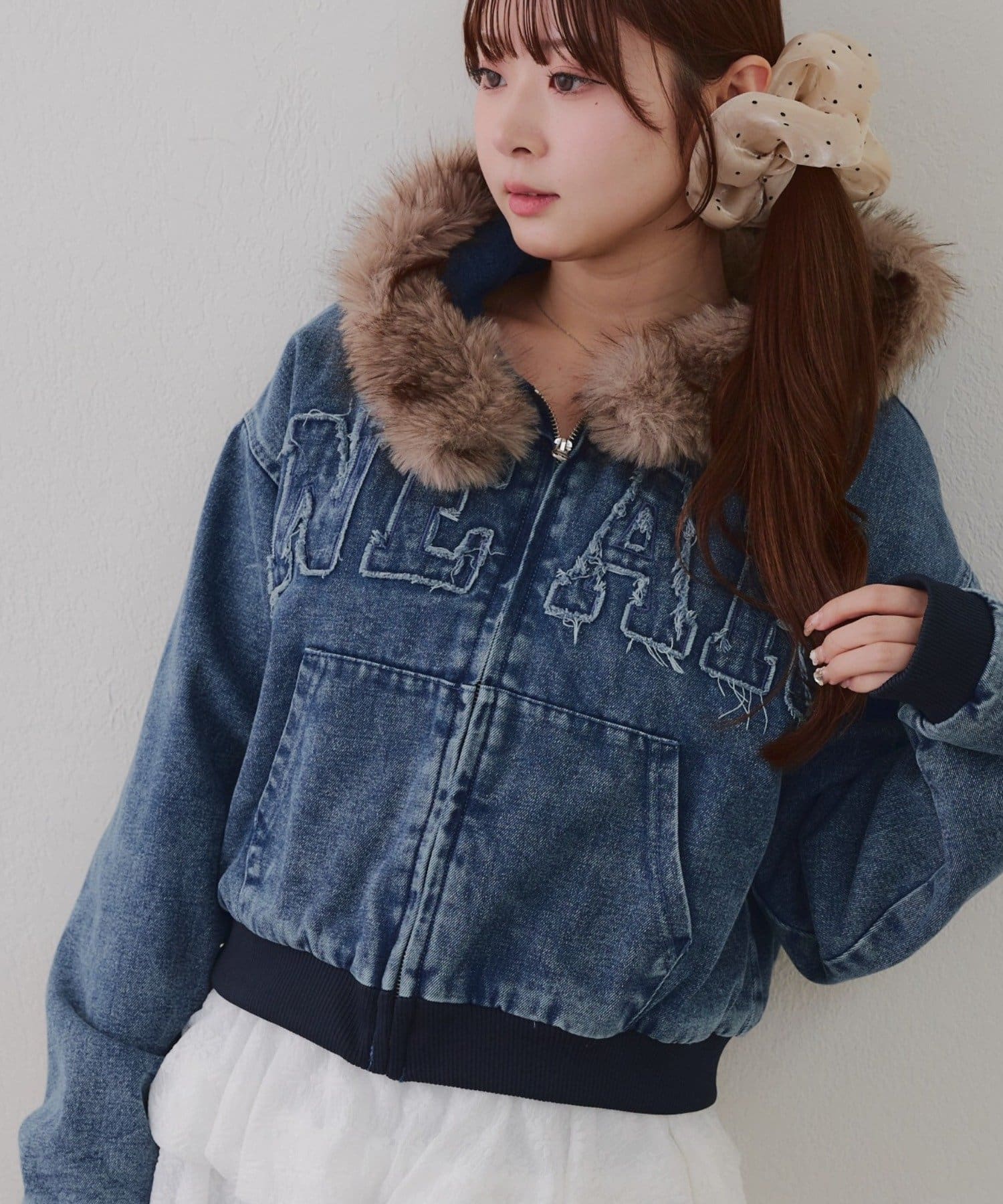 NICE CLAUP / OLIVE des OLIVE OUTLET(ナイスクラップ  / オリーブ デ オリーブ アウトレット) スタッフ注目アイテム☆【RMAF】丈違いファー付フードブルゾン