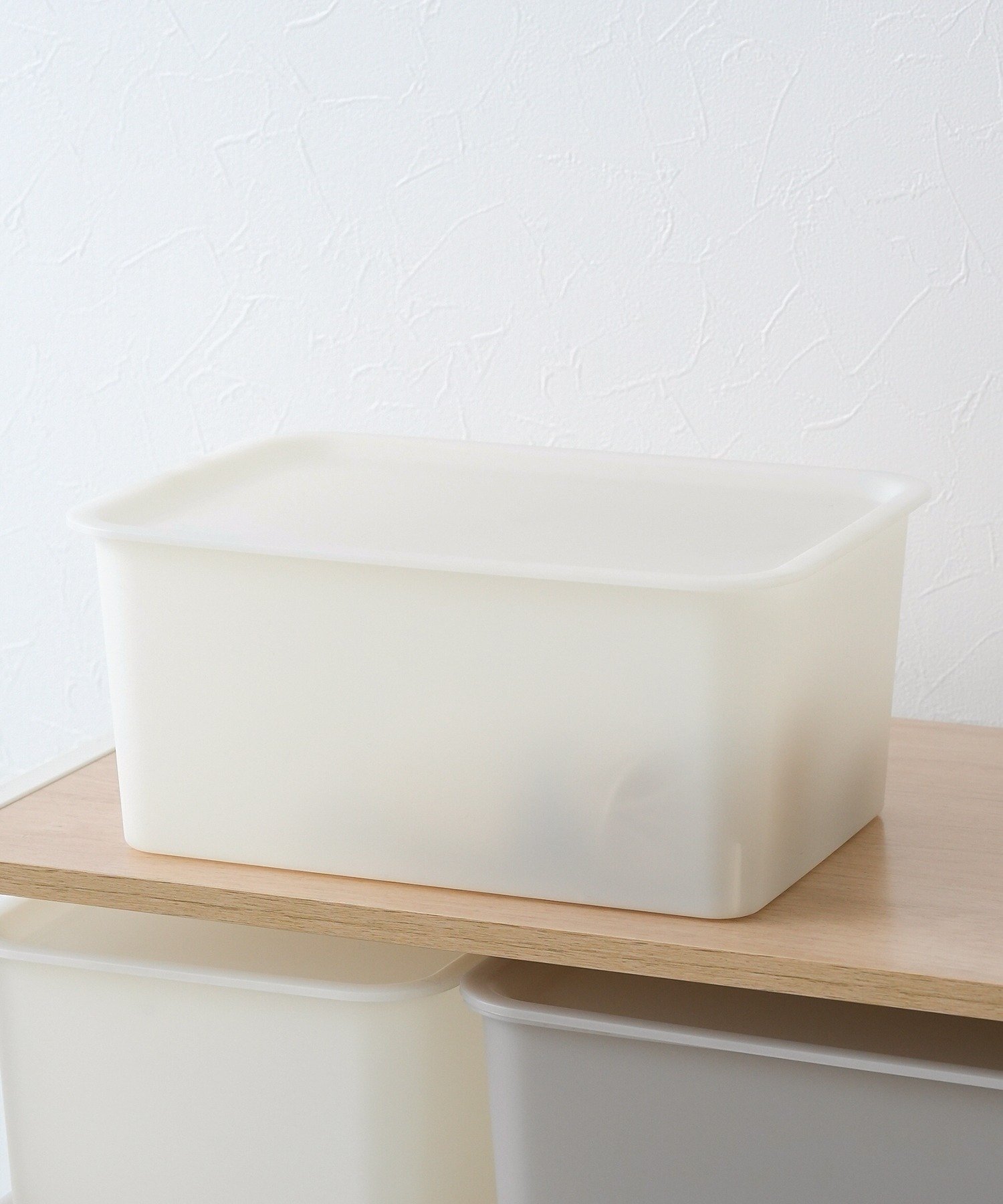 3COINS(スリーコインズ) シアー蓋付き収納：S