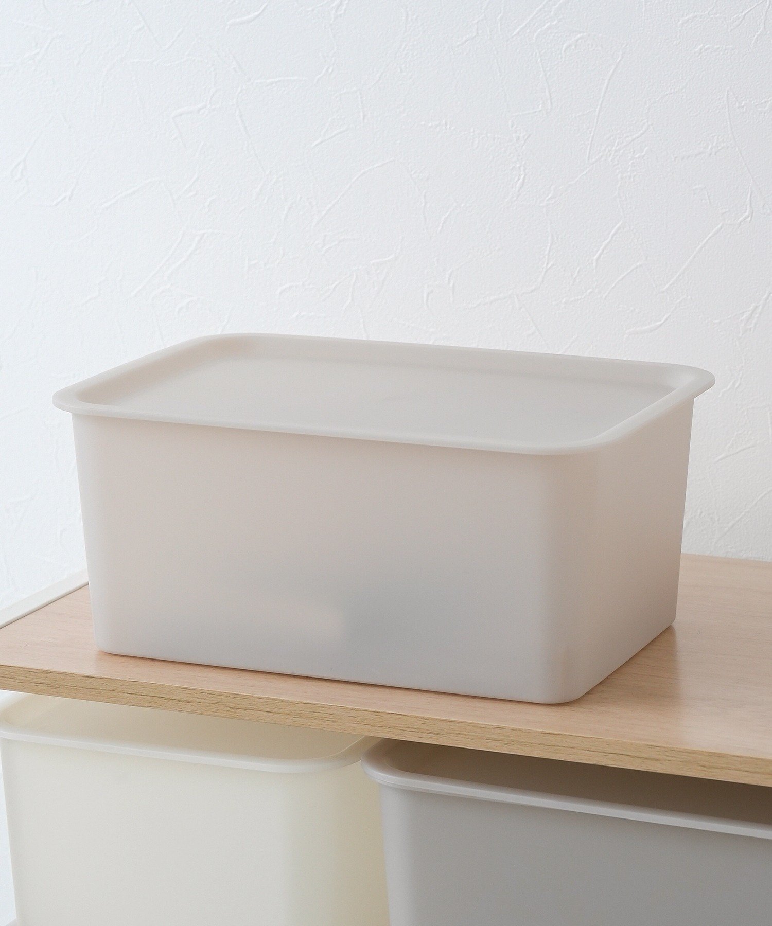 3COINS(スリーコインズ) シアー蓋付き収納：S