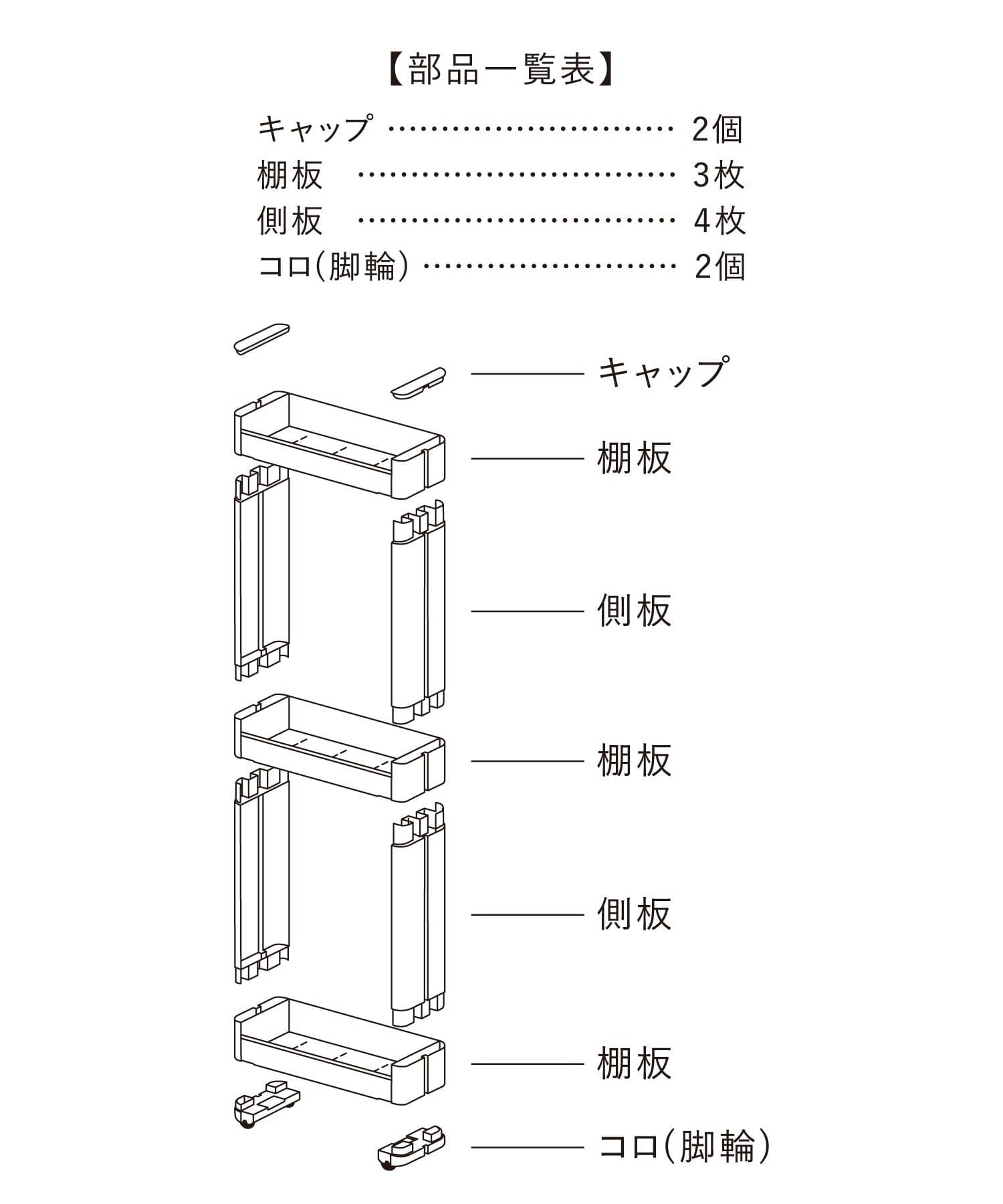 3COINS(スリーコインズ) 《WEB限定商品》スリムワゴン3段
