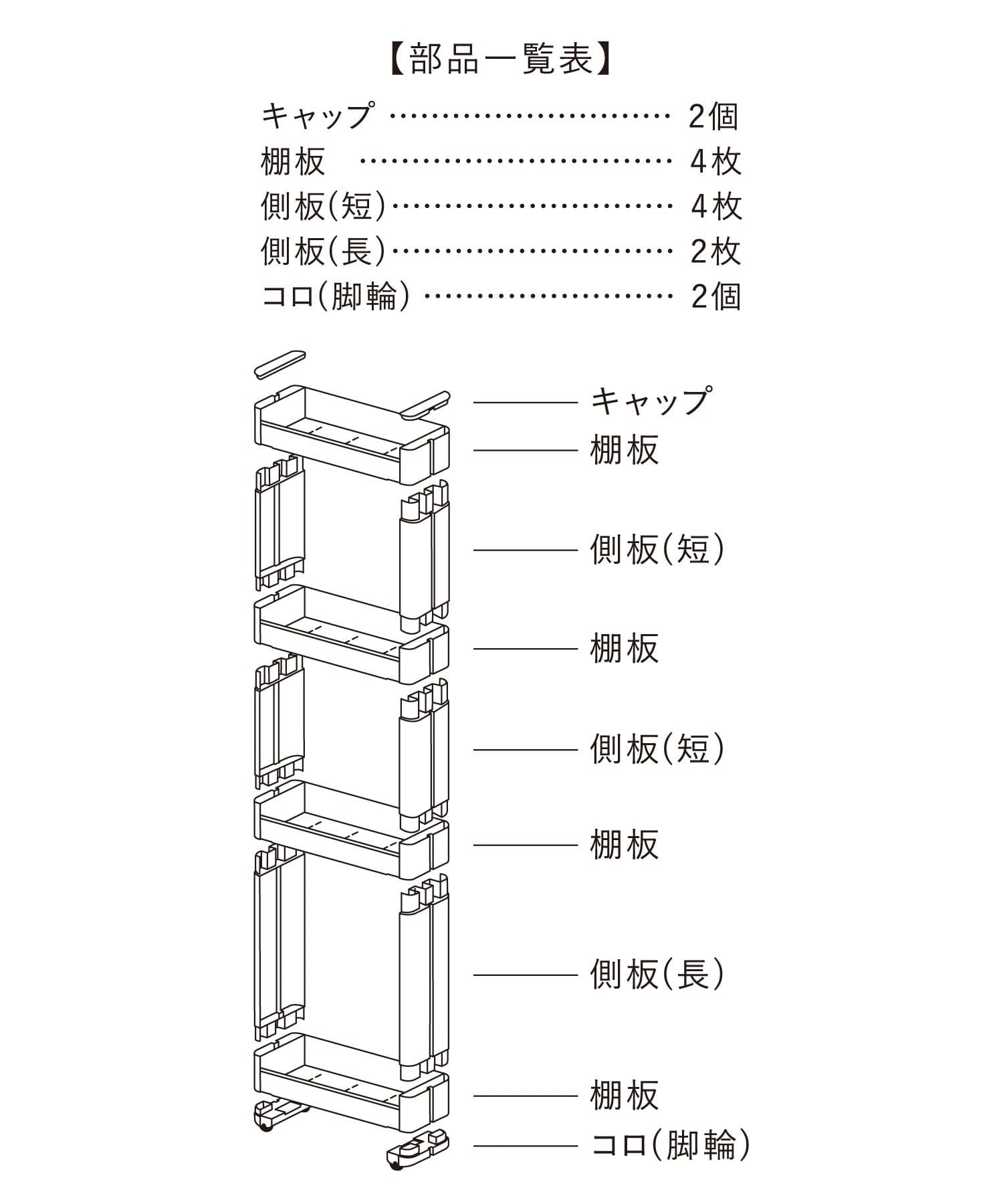 3COINS(スリーコインズ) 《WEB限定商品》スリムワゴン4段