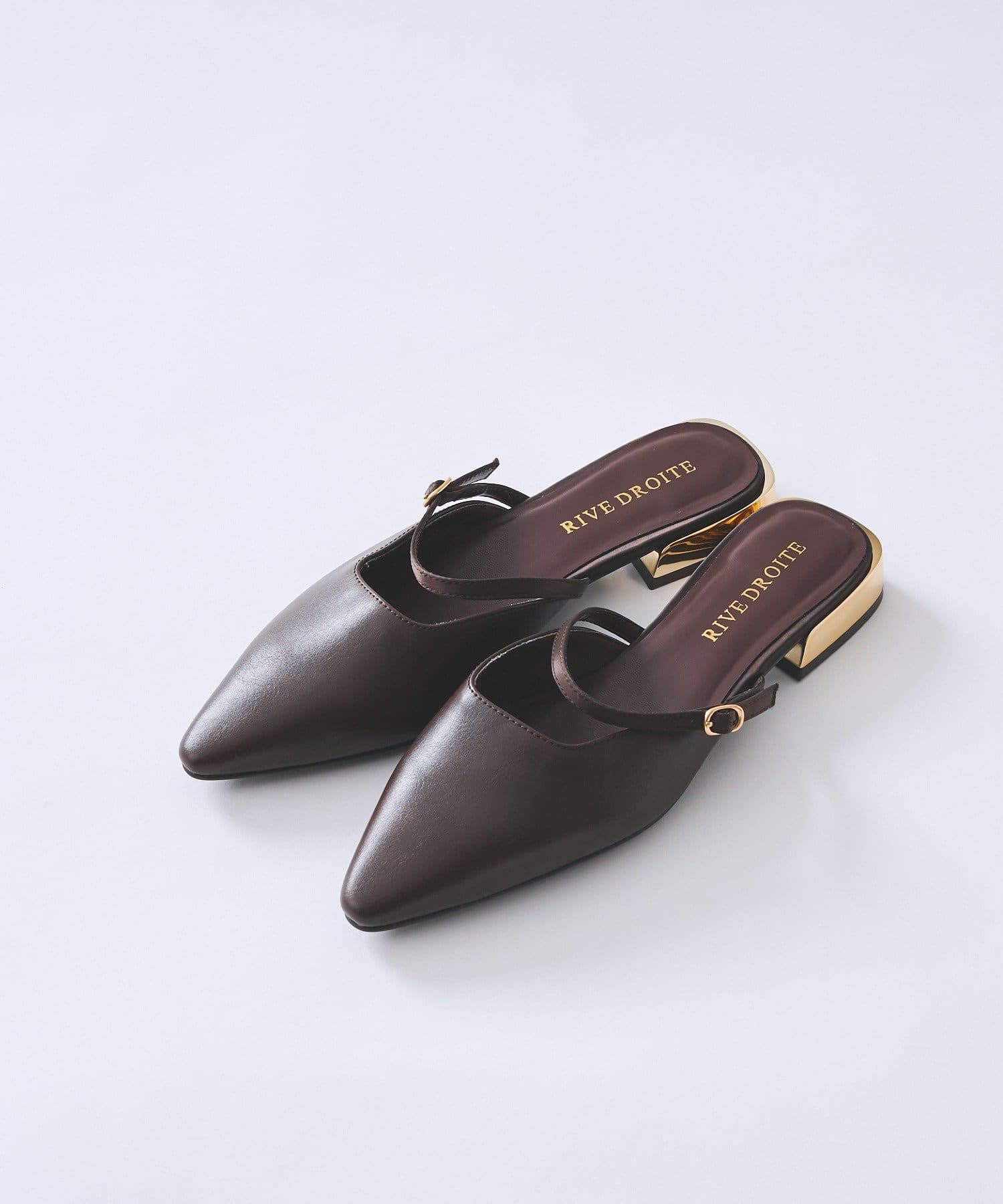 RIVE DROITE(リヴドロワ) 予約【さりげないアクセントに】ゴールドポイントミュール