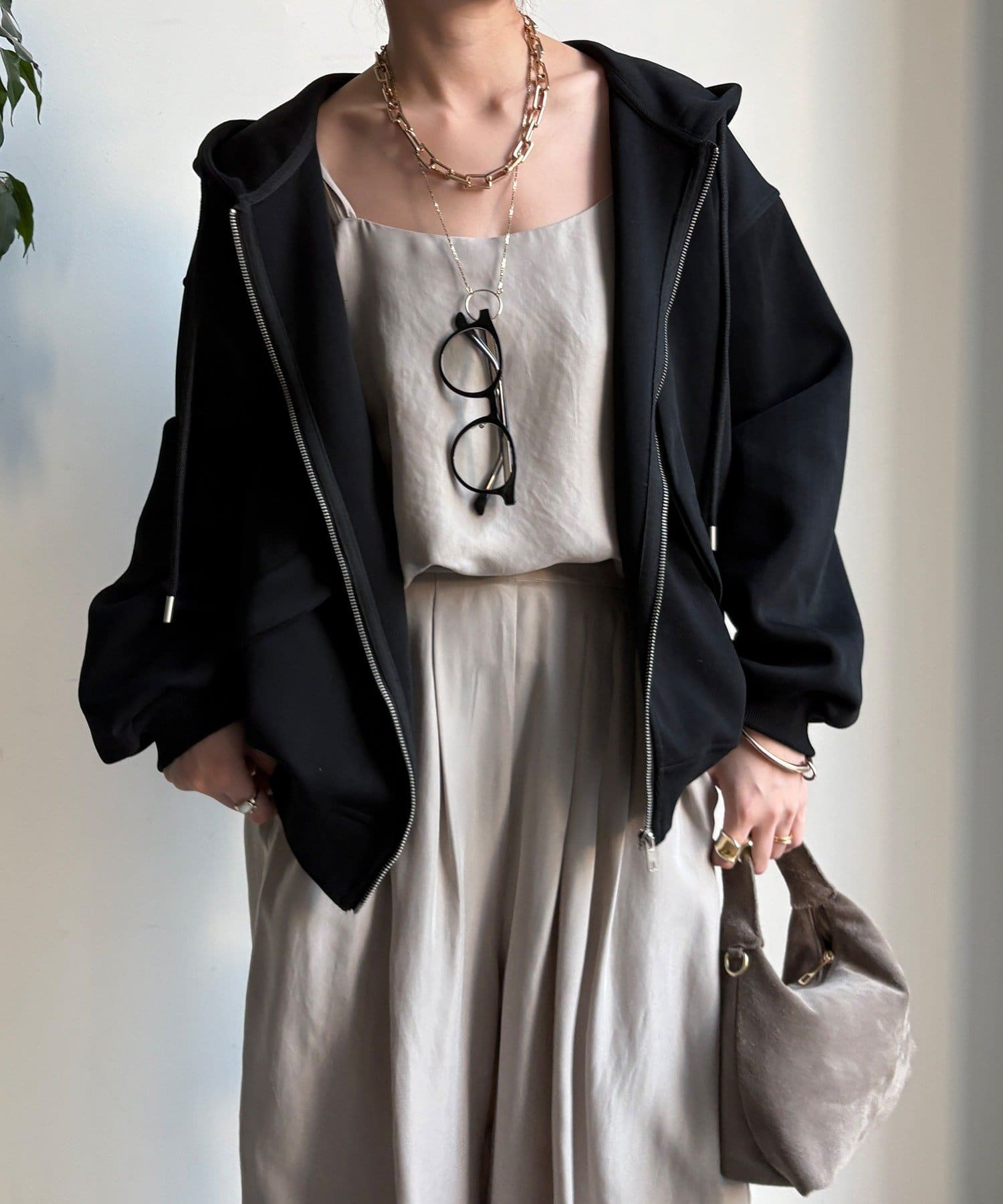 DOUDOU(ドゥドゥ) 【WEB限定】フロントウェーブ切替フーディー