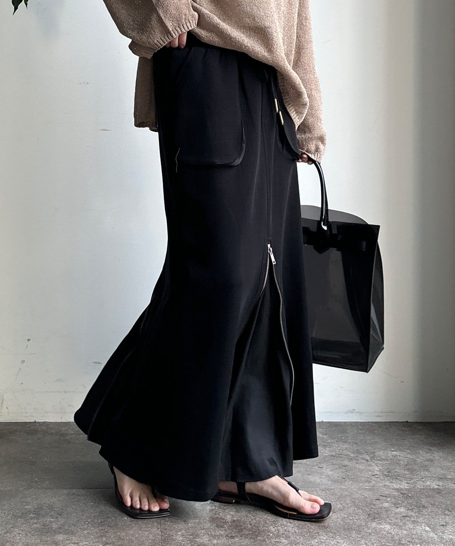 DOUDOU(ドゥドゥ) 【WEB限定】センタージップ裏毛スカート