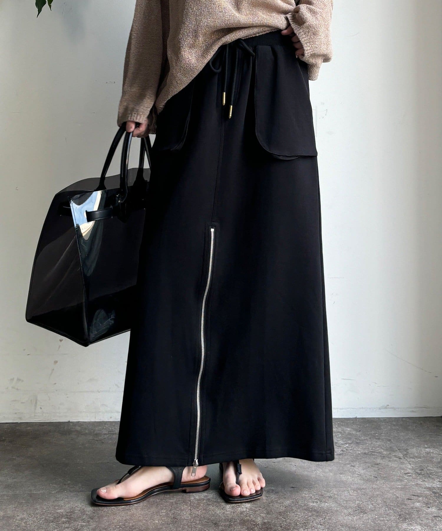 DOUDOU(ドゥドゥ) 【WEB限定】センタージップ裏毛スカート
