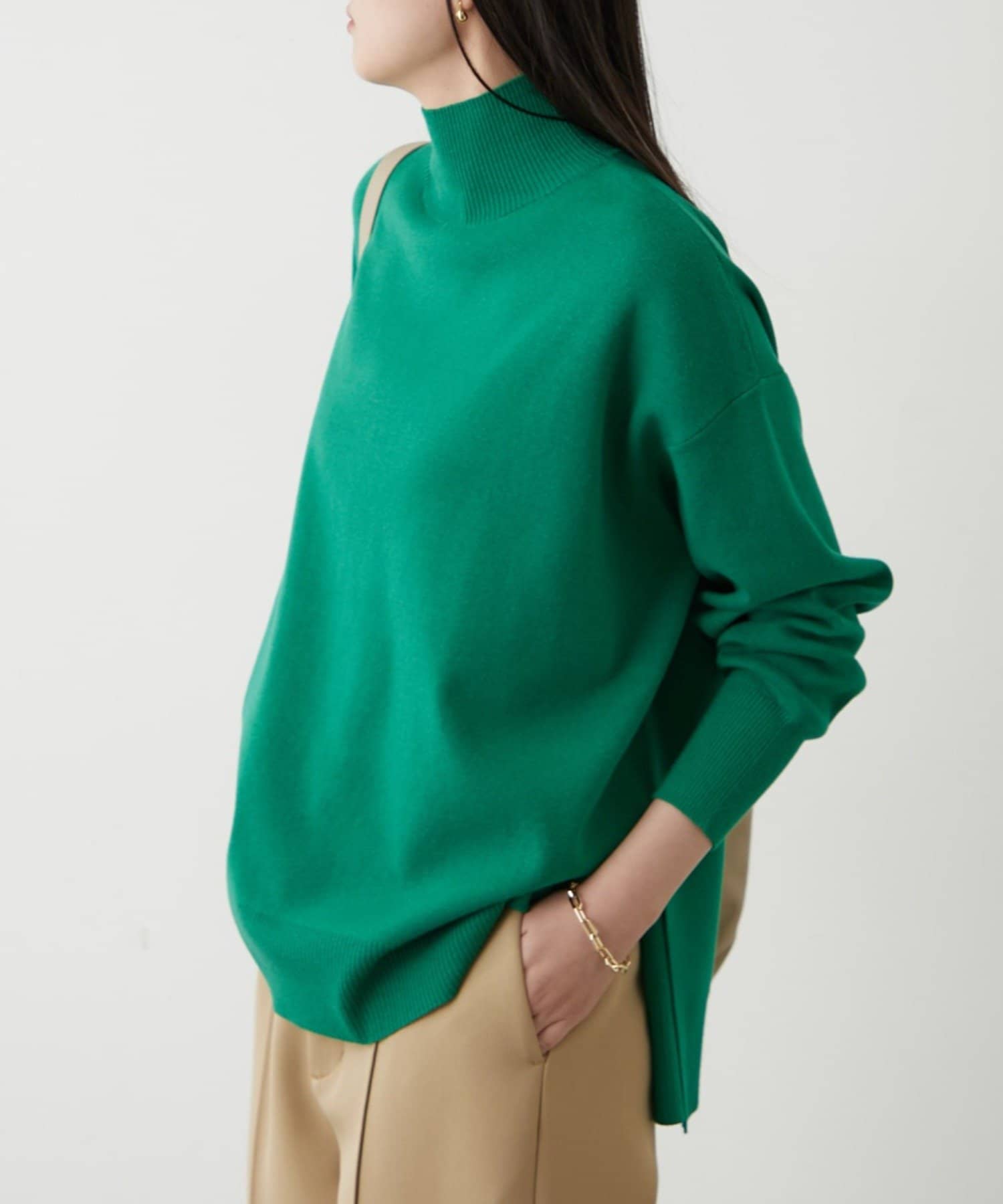 LOUNGEDRESS(ラウンジドレス) 【非ウール】【華奢見え効果抜群！】総針ハイネックニット