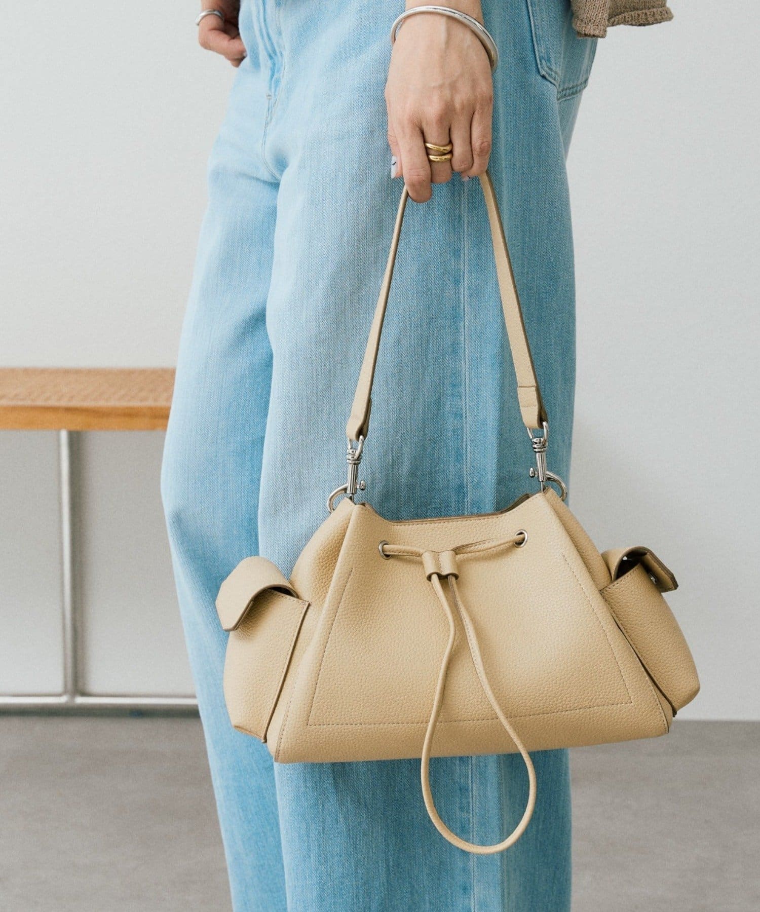 RIVE DROITE(リヴドロワ) 予約【収納力抜群】2WAYサイドポケット巾着ショルダー