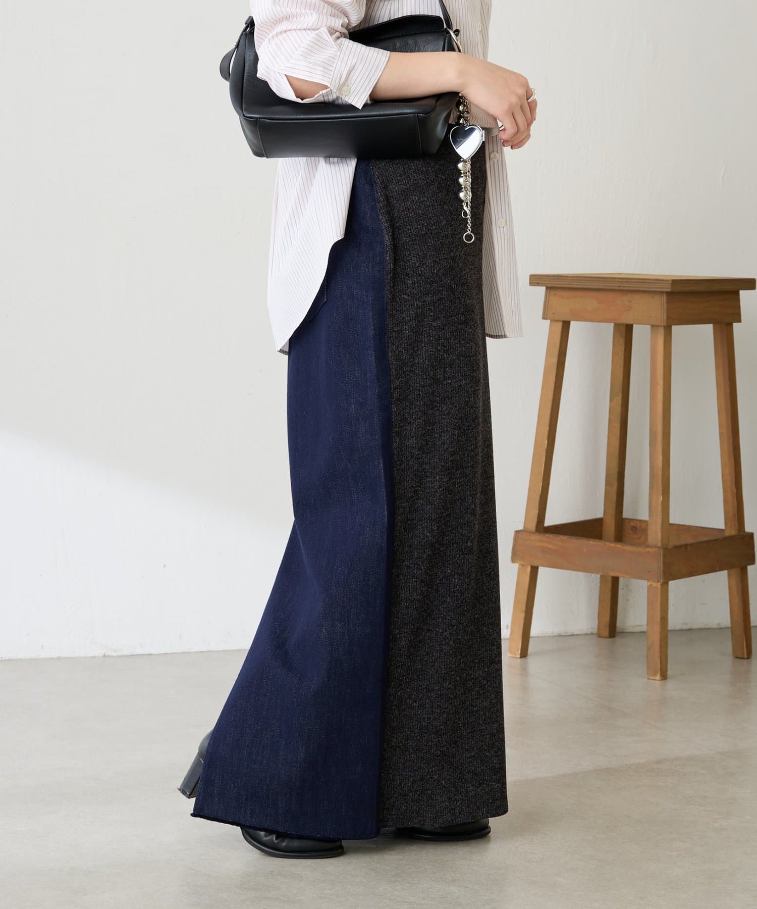 COLLAGE GALLARDAGALANTE(コラージュ ガリャルダガランテ) 【ストレッチ◎】Q.anos 2フェイスデニムスカート