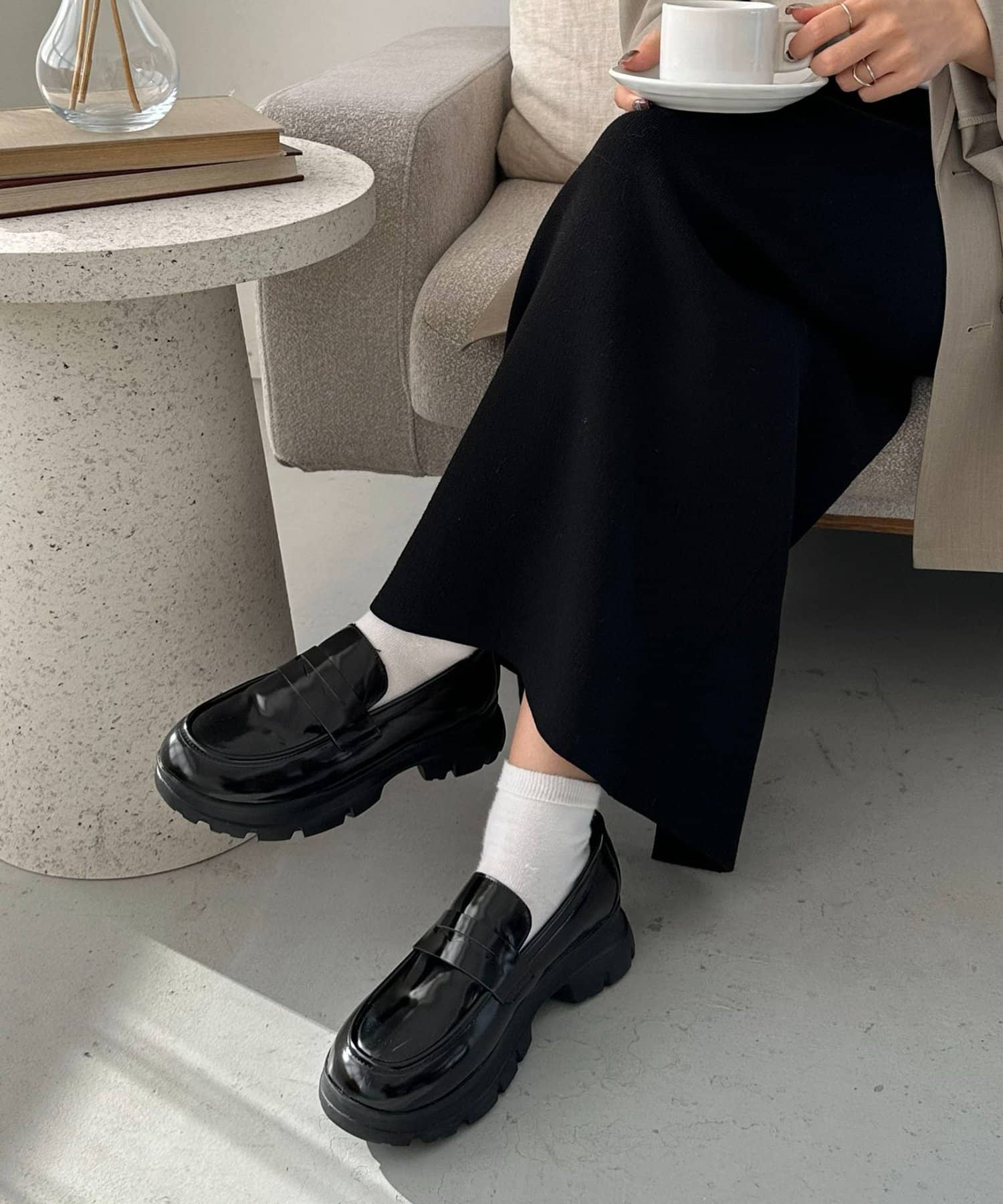 DISCOAT(ディスコート) 【SS先行予約/厚底・軽量】ボリュームソールローファー