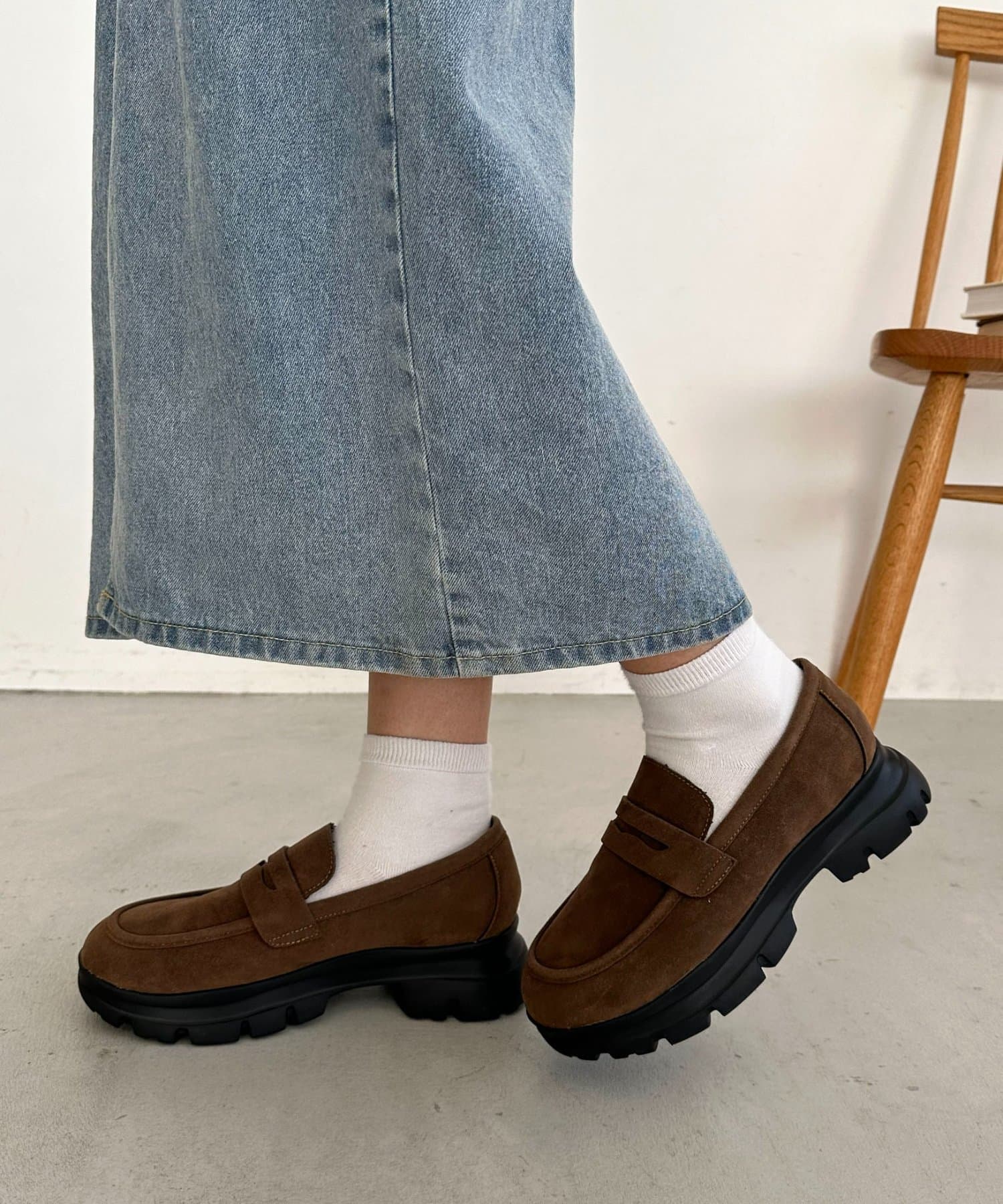 DISCOAT(ディスコート) 【SS先行予約/厚底・軽量】ボリュームソールローファー