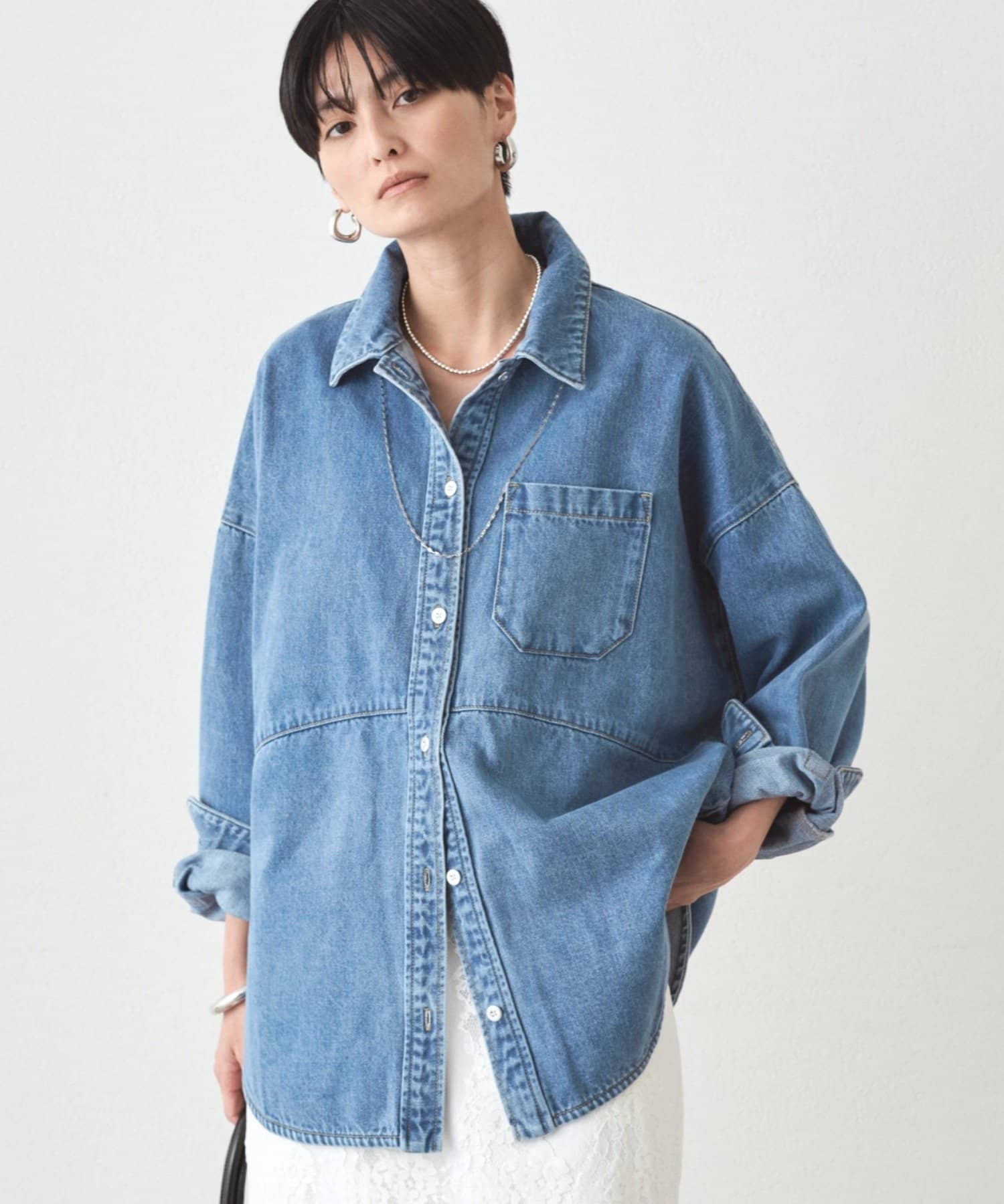 LOUNGEDRESS(ラウンジドレス) スウィッチデニムシャツ/ブルー