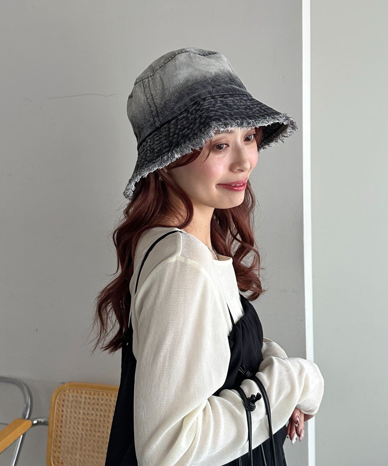 DISCOAT(ディスコート) デニムグラデフリンジハット