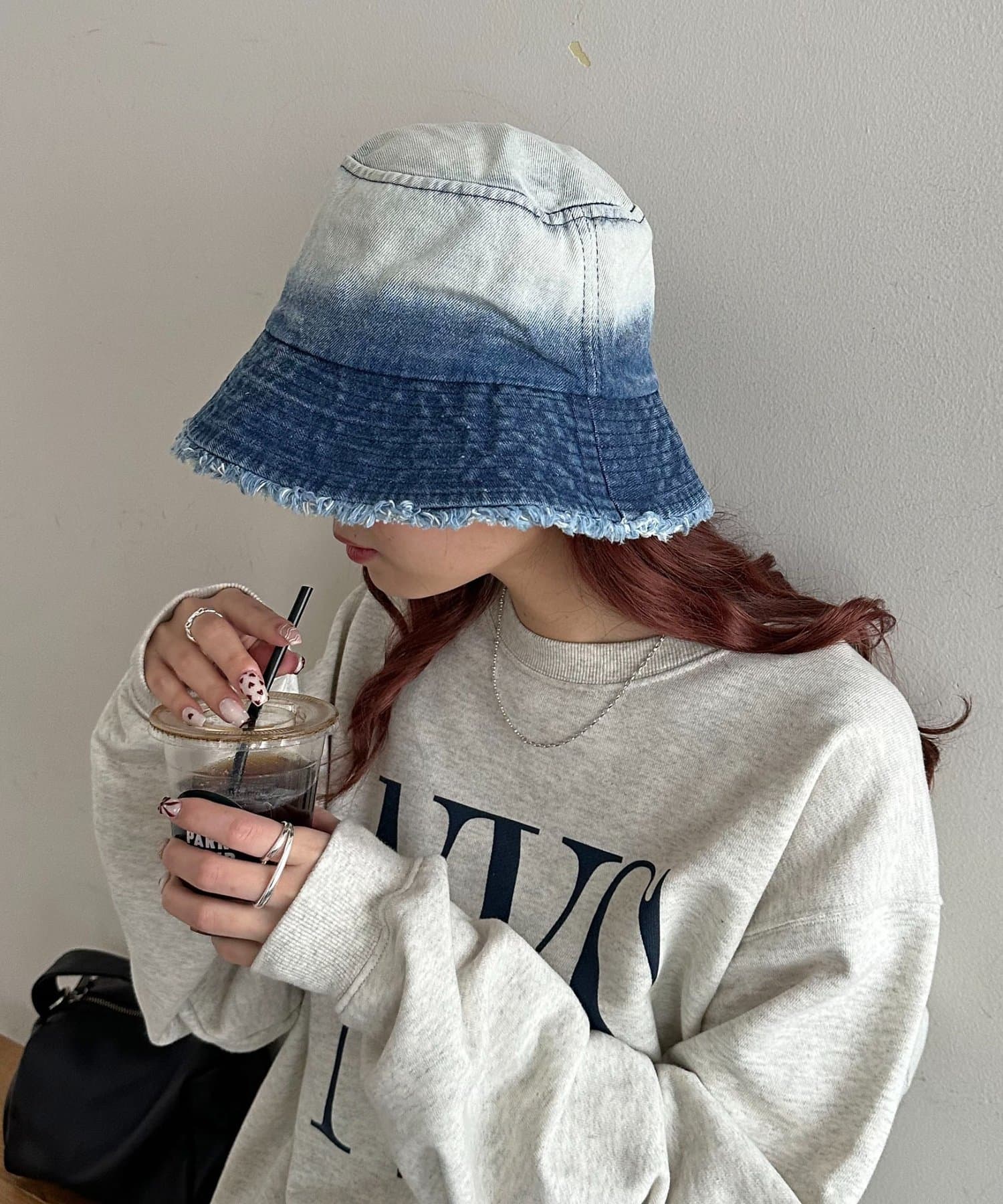 DISCOAT(ディスコート) デニムグラデフリンジハット