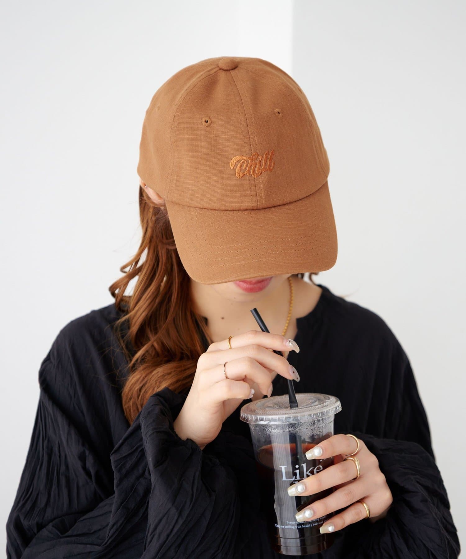 DISCOAT(ディスコート) コットンリネン刺繍キャップ