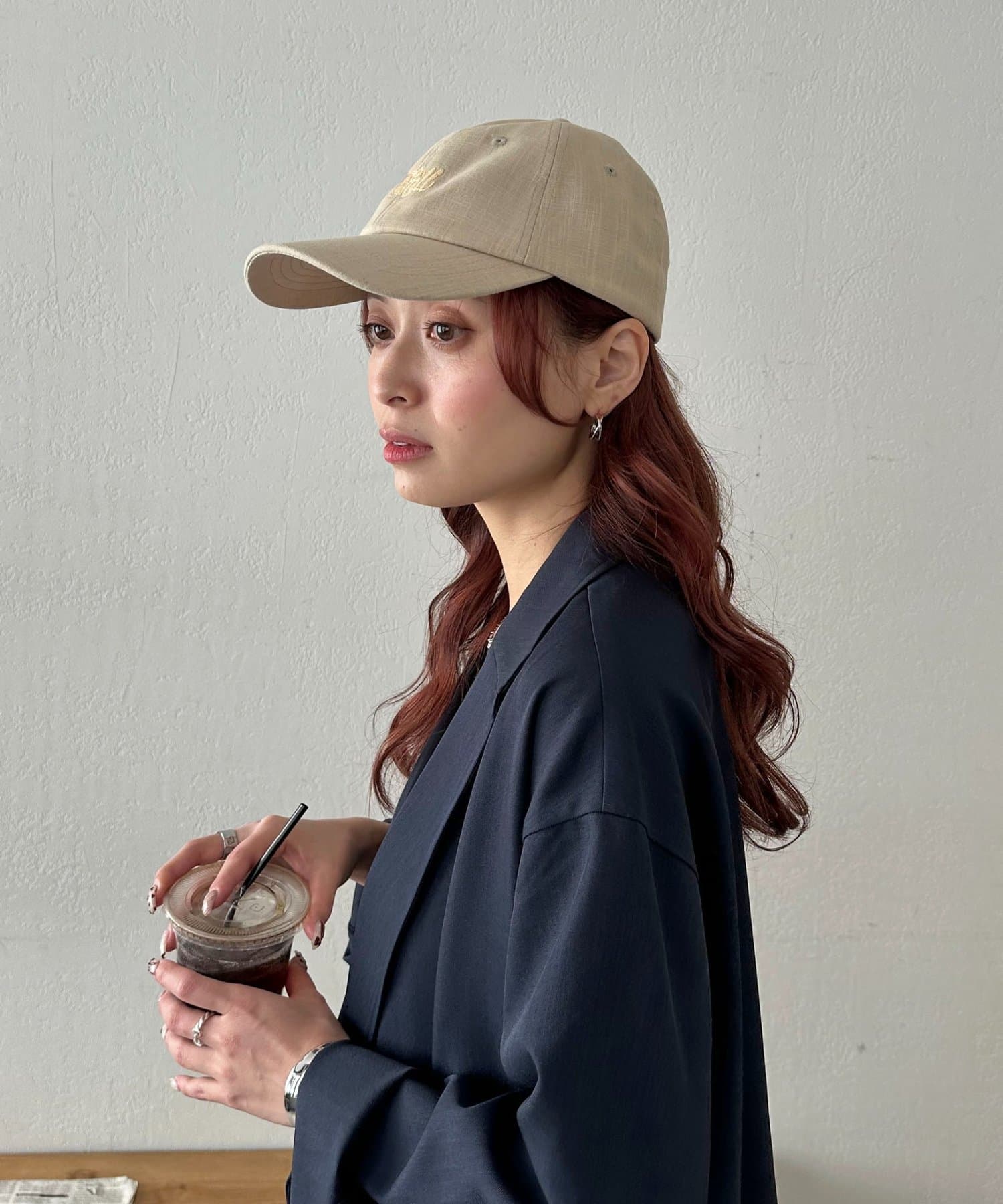 DISCOAT(ディスコート) コットンリネン刺繍キャップ