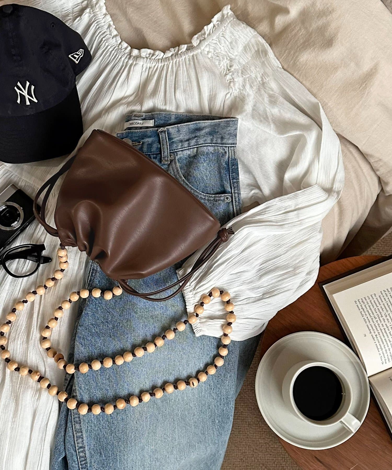 DISCOAT(ディスコート) 【SS先行予約】ビーズストラップドロストショルダーバッグ