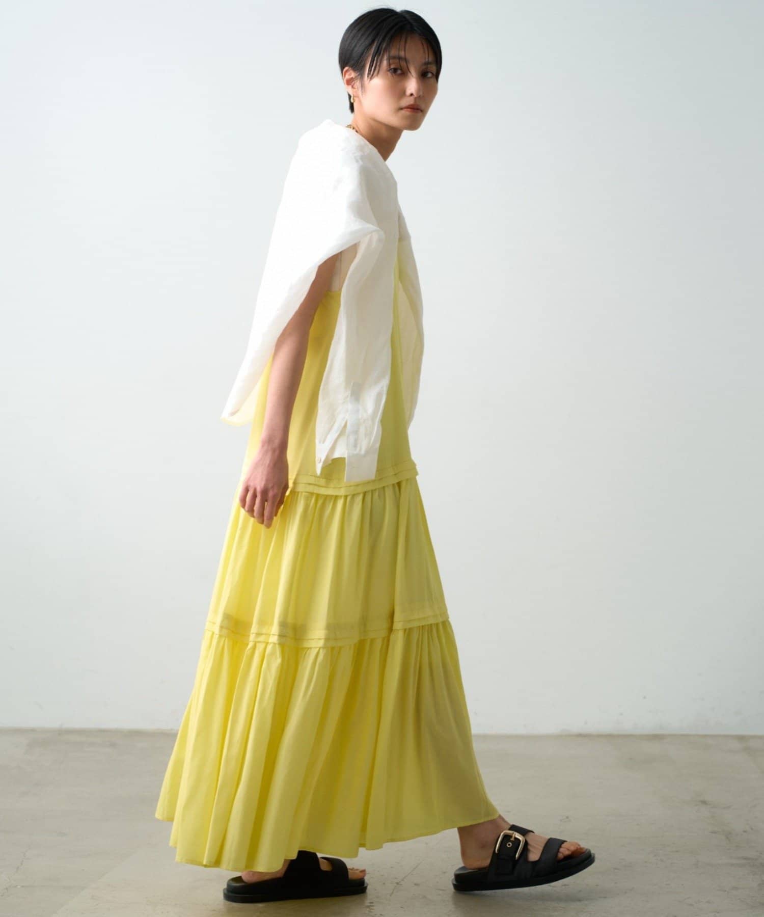 LOUNGEDRESS(ラウンジドレス) 【人気につき再登場】サテンティアードキャミワンピース