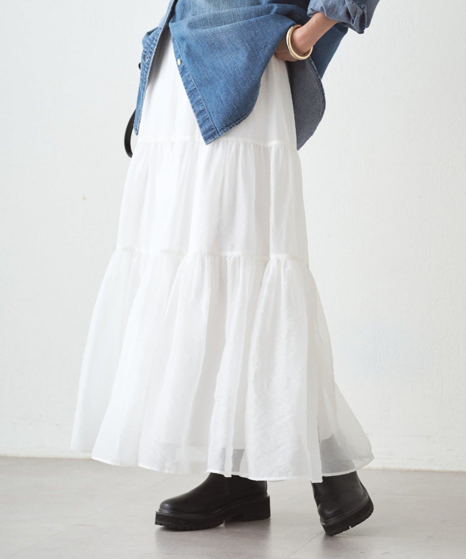 LOUNGEDRESS(ラウンジドレス) オーガンジーティアードスカート