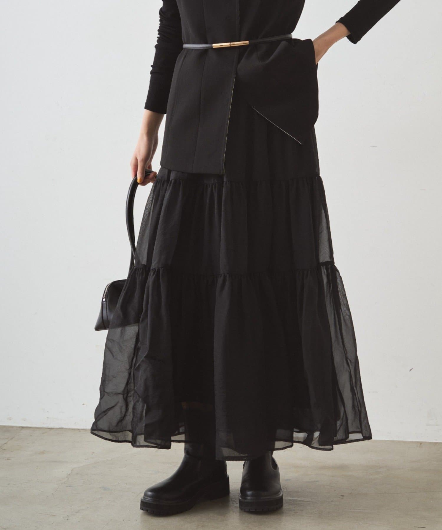 LOUNGEDRESS(ラウンジドレス) 【好評につき再登場！】オーガンジーティアードスカート