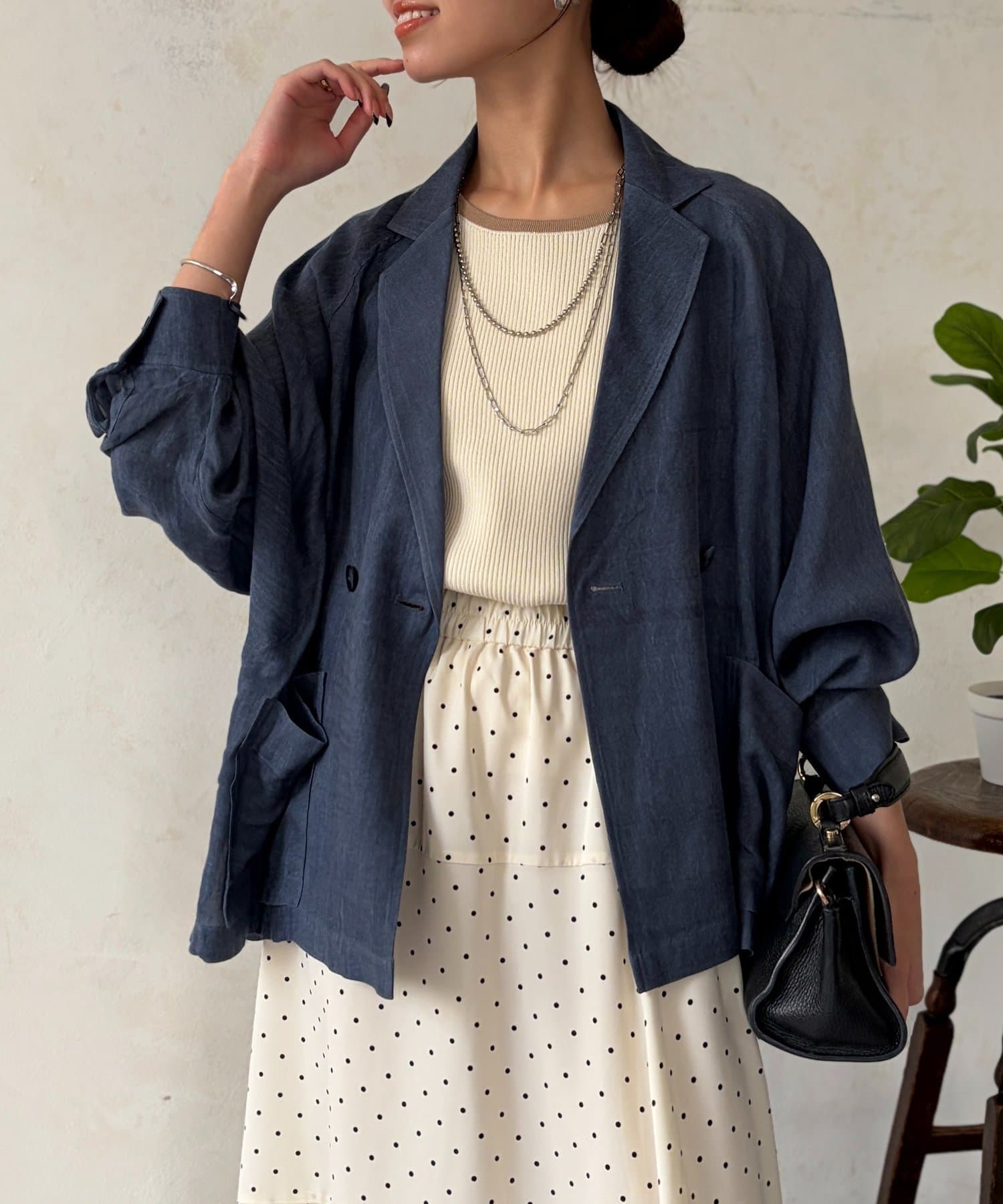 Chez toi(シェトワ) シアーデニムテーラージャケット