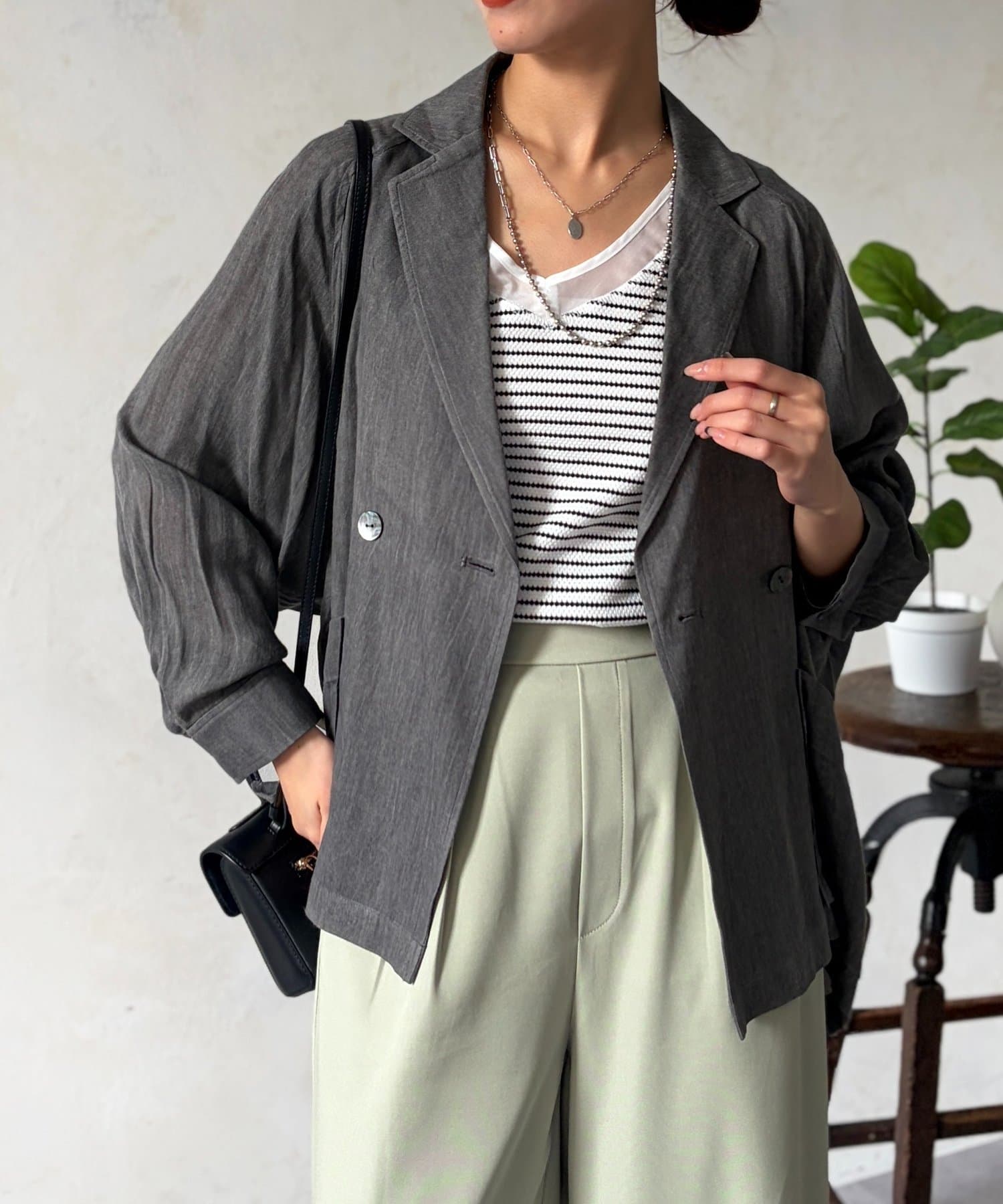 Chez toi(シェトワ) シアーデニムテーラージャケット