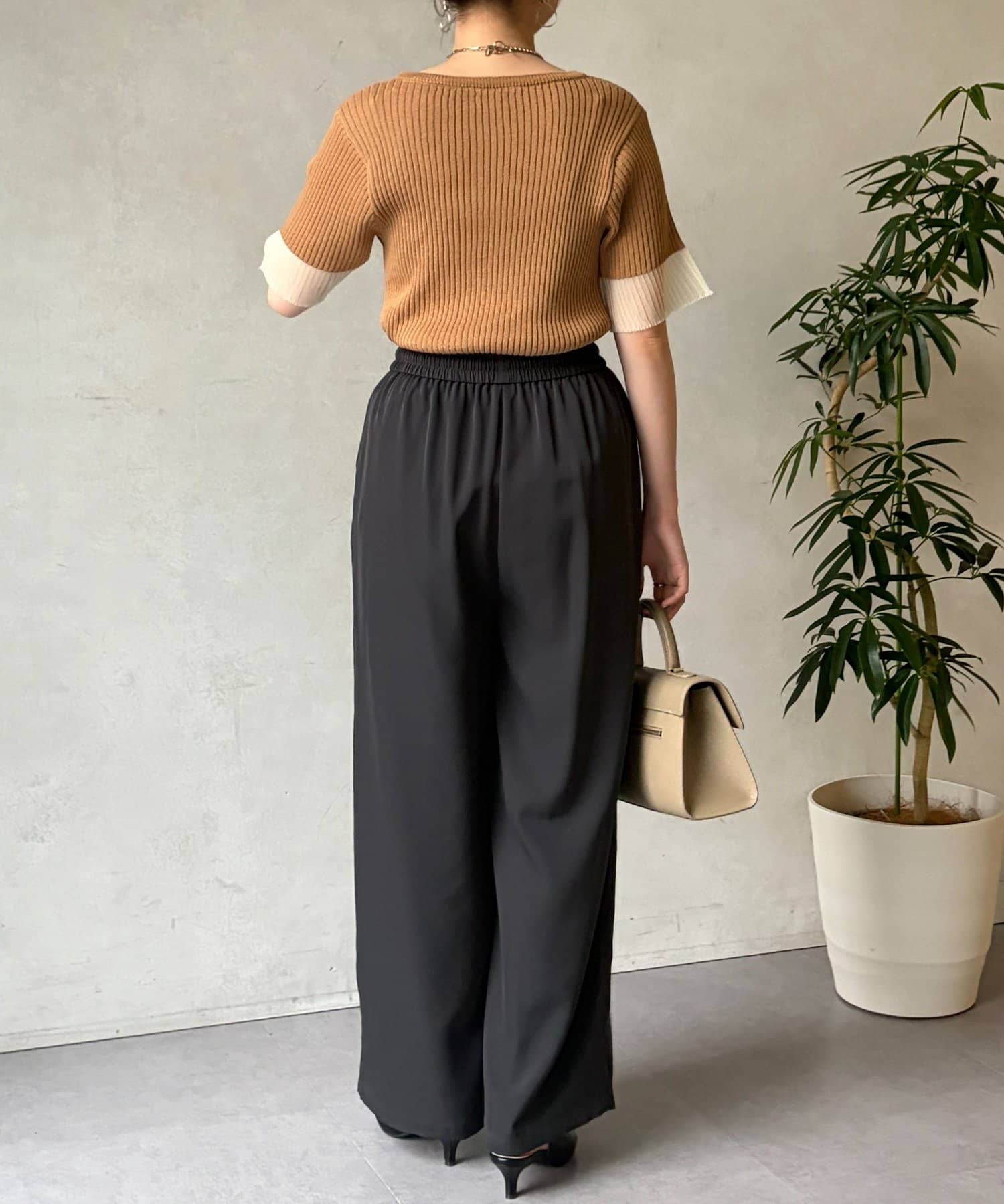 Chez toi(シェトワ) クレープイージーパンツ