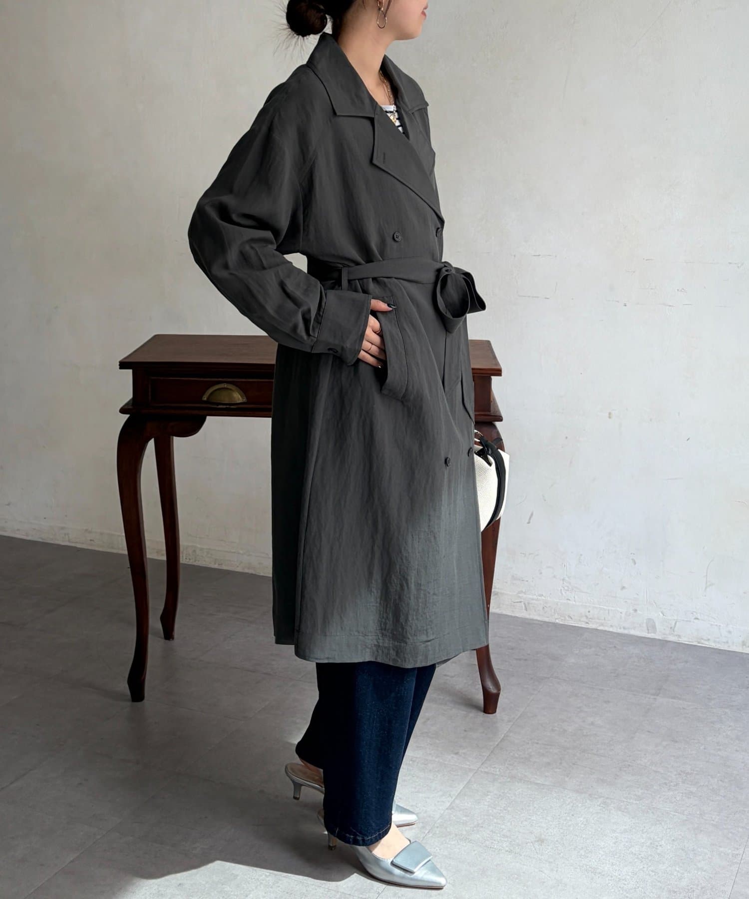 Chez toi(シェトワ) シアーリネントレンチコート