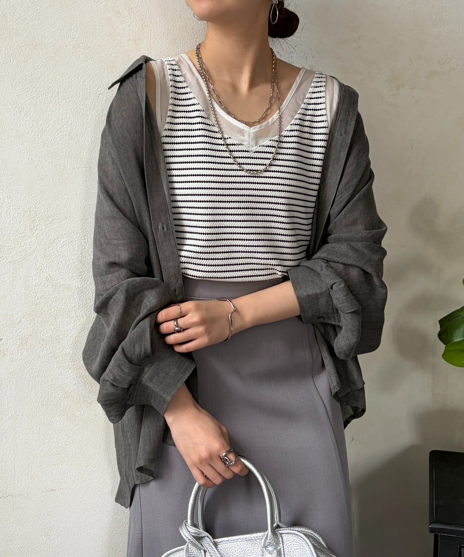 Chez toi(シェトワ) シアーデニムドルマンシャツ