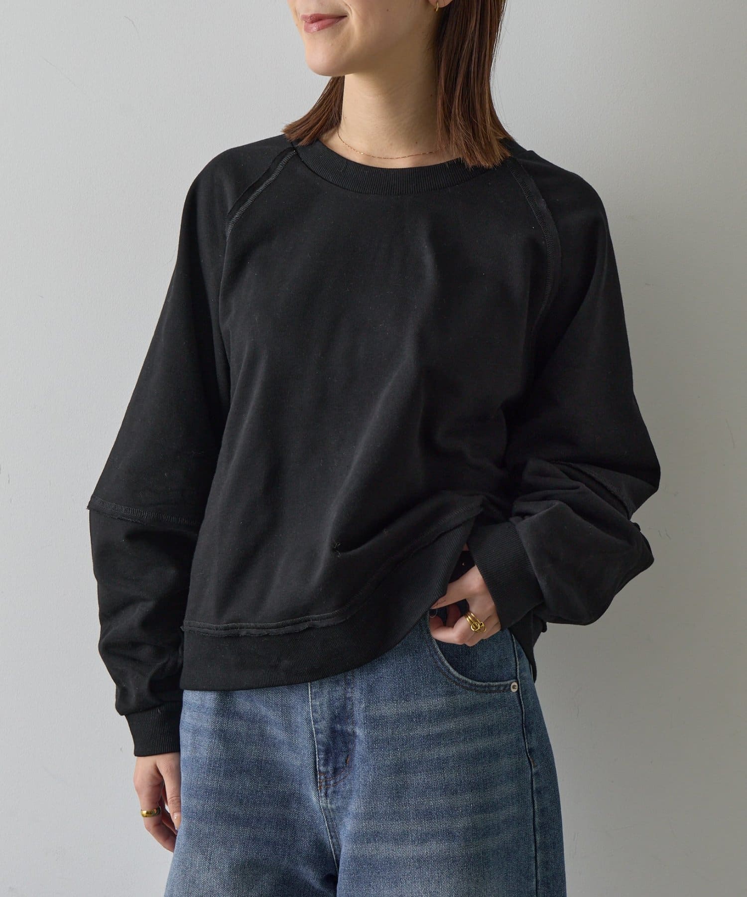 -goocy-(グーシー) 裏毛アウトリンキングトップス