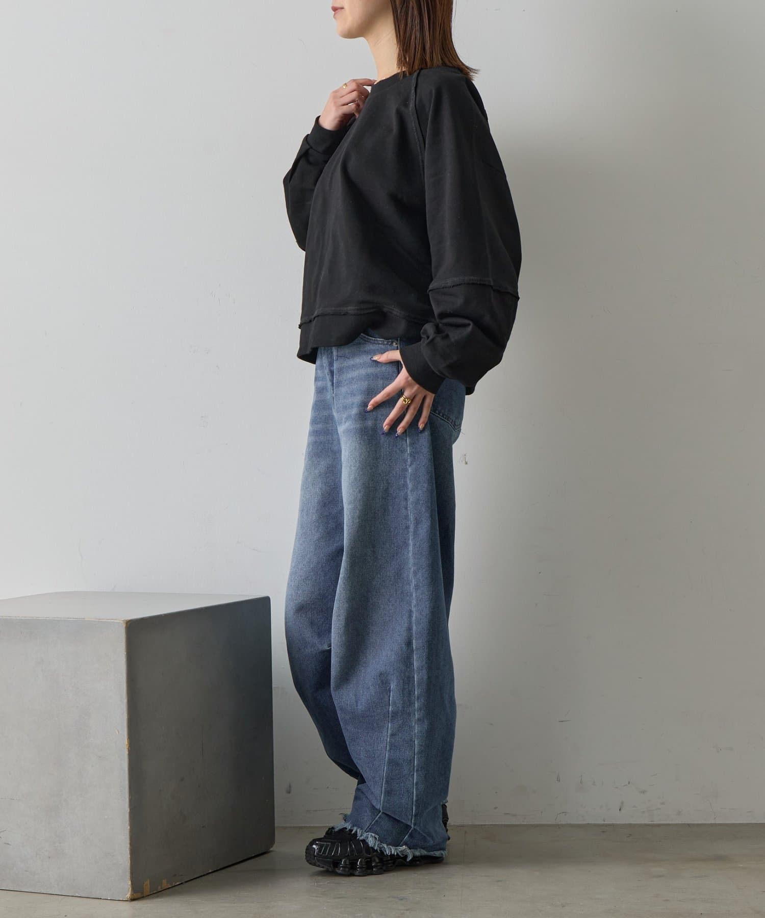 -goocy-(グーシー) 裏毛アウトリンキングトップス