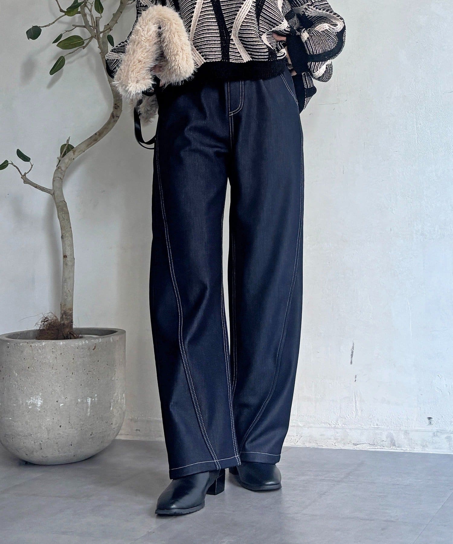 Croisiere(クロジエール) 裏起毛デニムパンツ