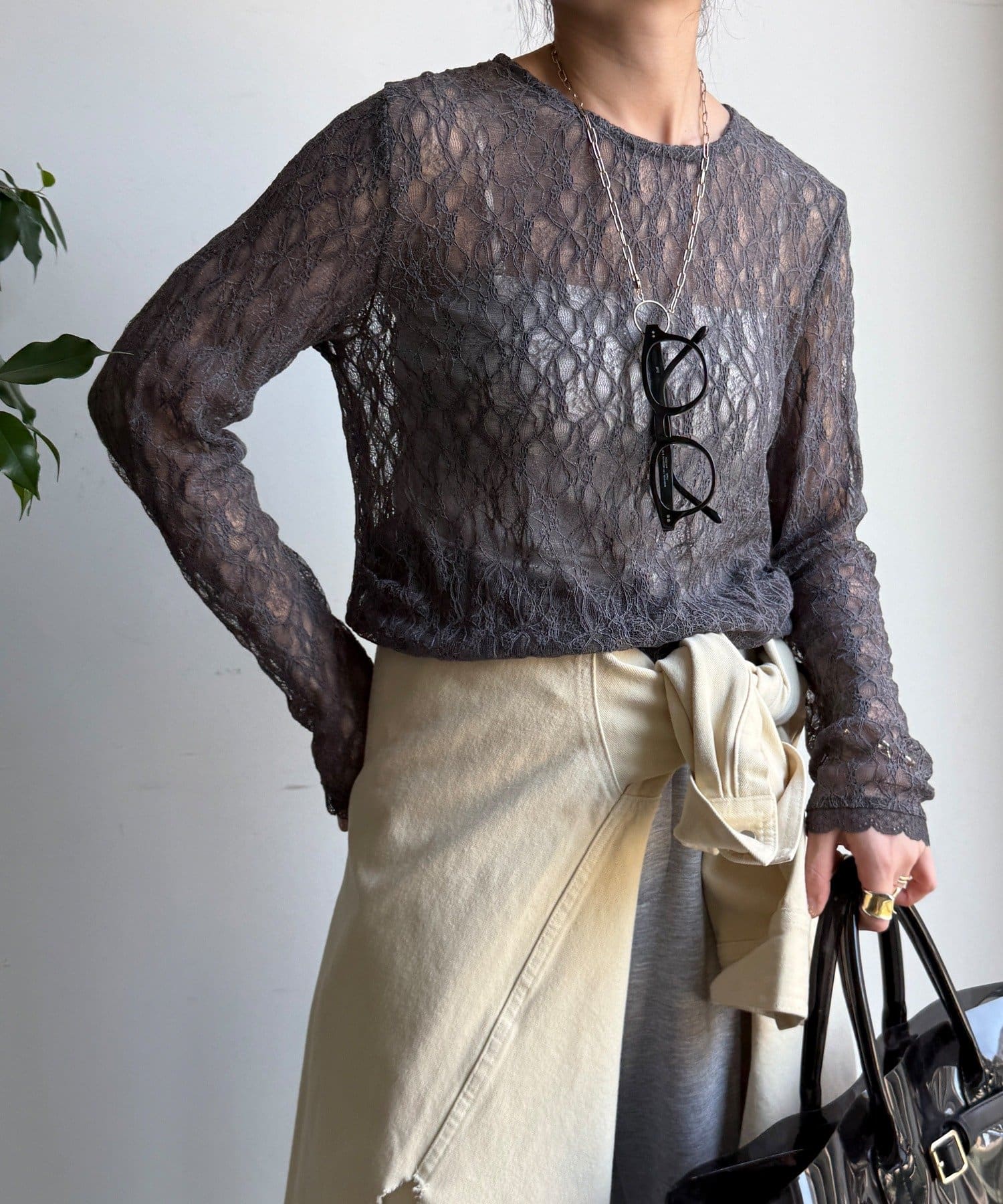 DOUDOU(ドゥドゥ) 【WEB限定】レースサイドタックプルオーバー