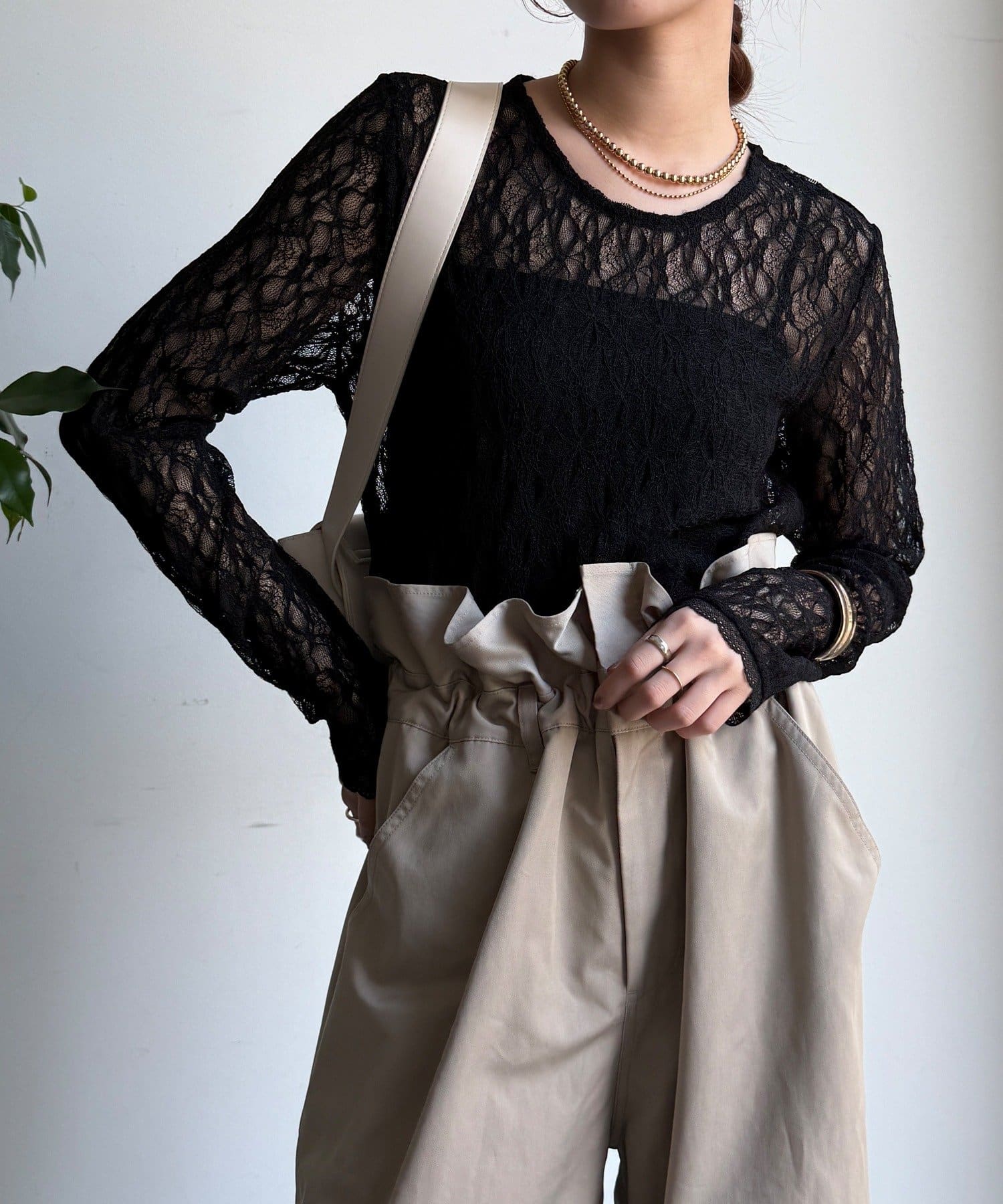 DOUDOU(ドゥドゥ) 【WEB限定】レースサイドタックプルオーバー