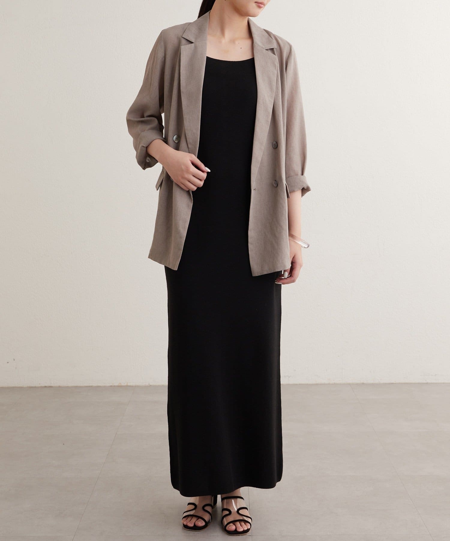 OUTLET(アウトレット) 【earthy_】エコリッチニットキャミワンピース